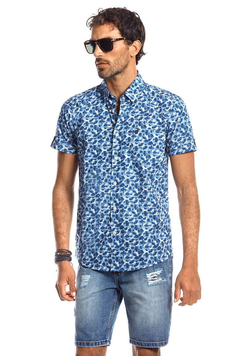 CAMISA MANGA CORTA ESTAMPADA OREGON NAVY - 1