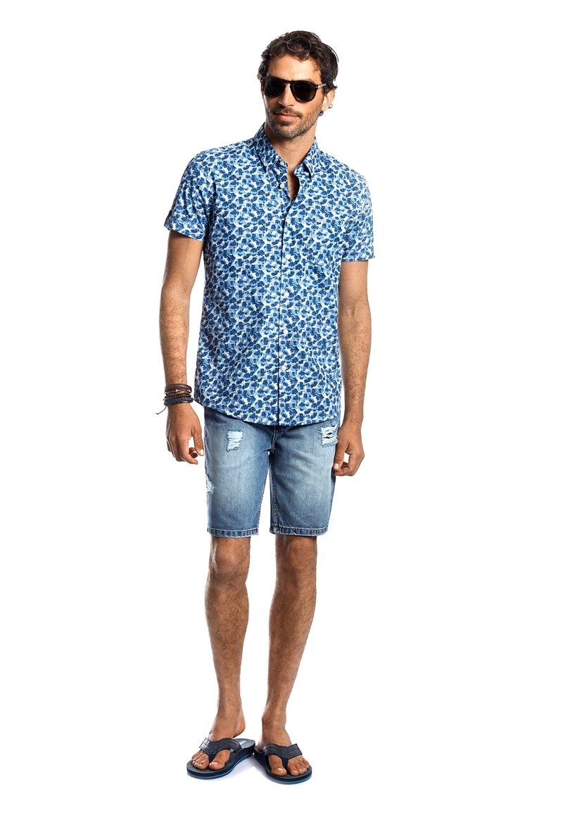 CAMISA MANGA CORTA ESTAMPADA OREGON NAVY - 2