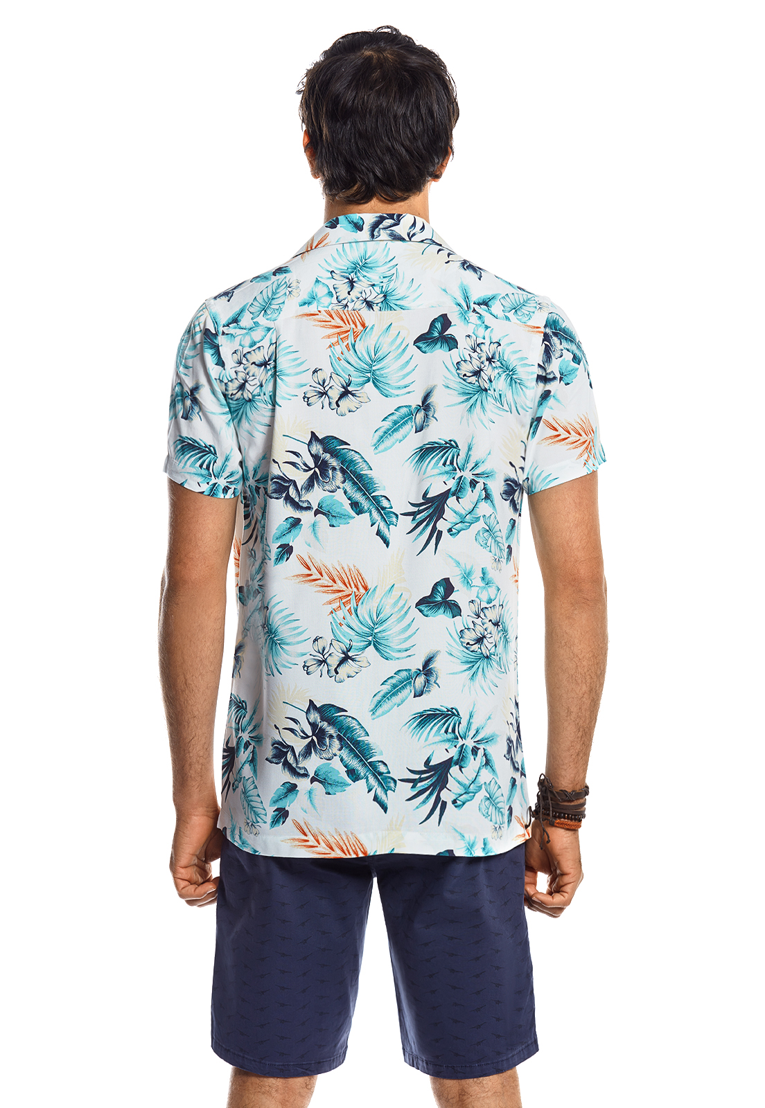 CAMISA MANGA CORTA ESTAMPADA FLORIDA ECRU - 3