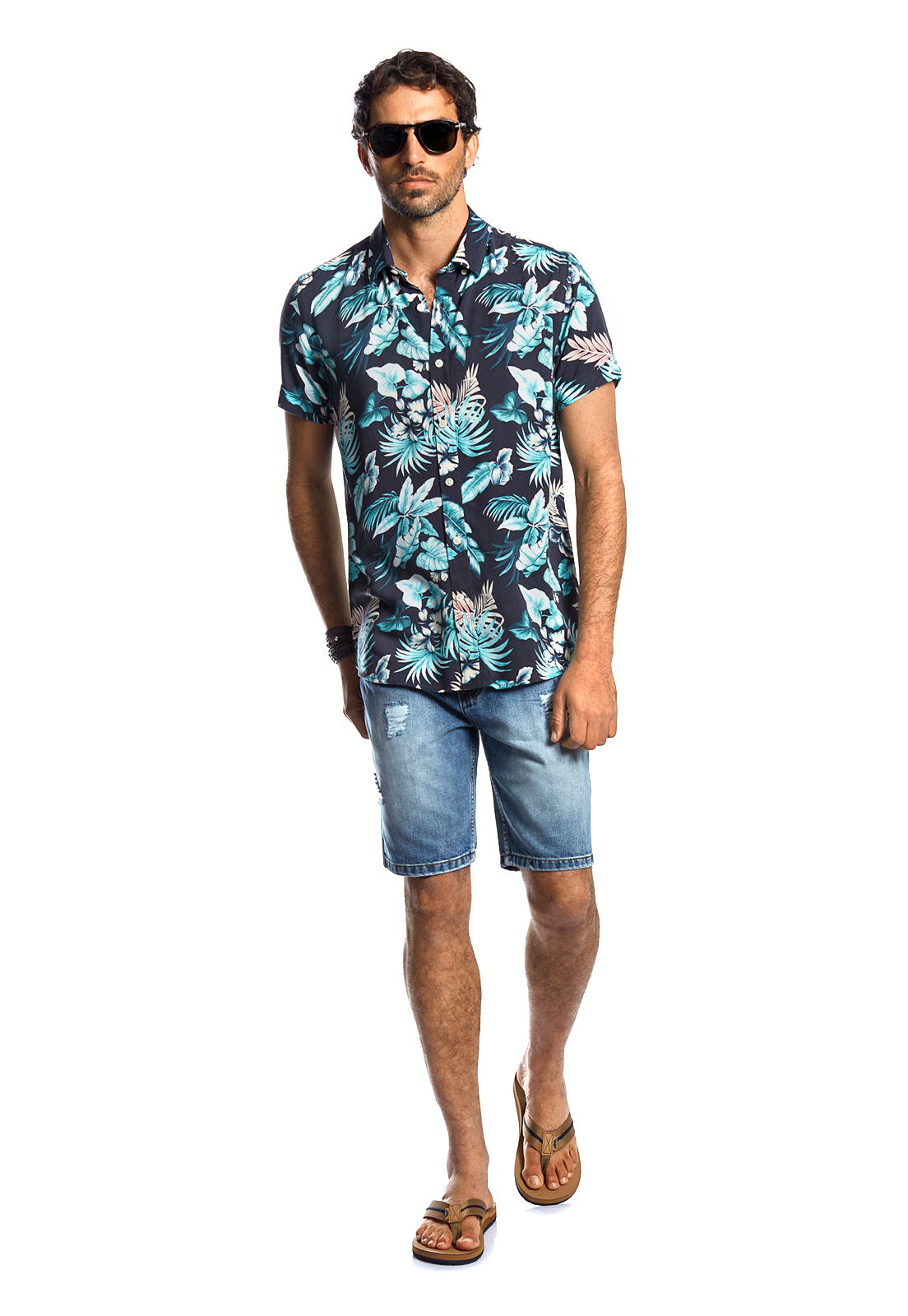 CAMISA MANGA CORTA ESTAMPADA PARMA FJ NAVY - 2