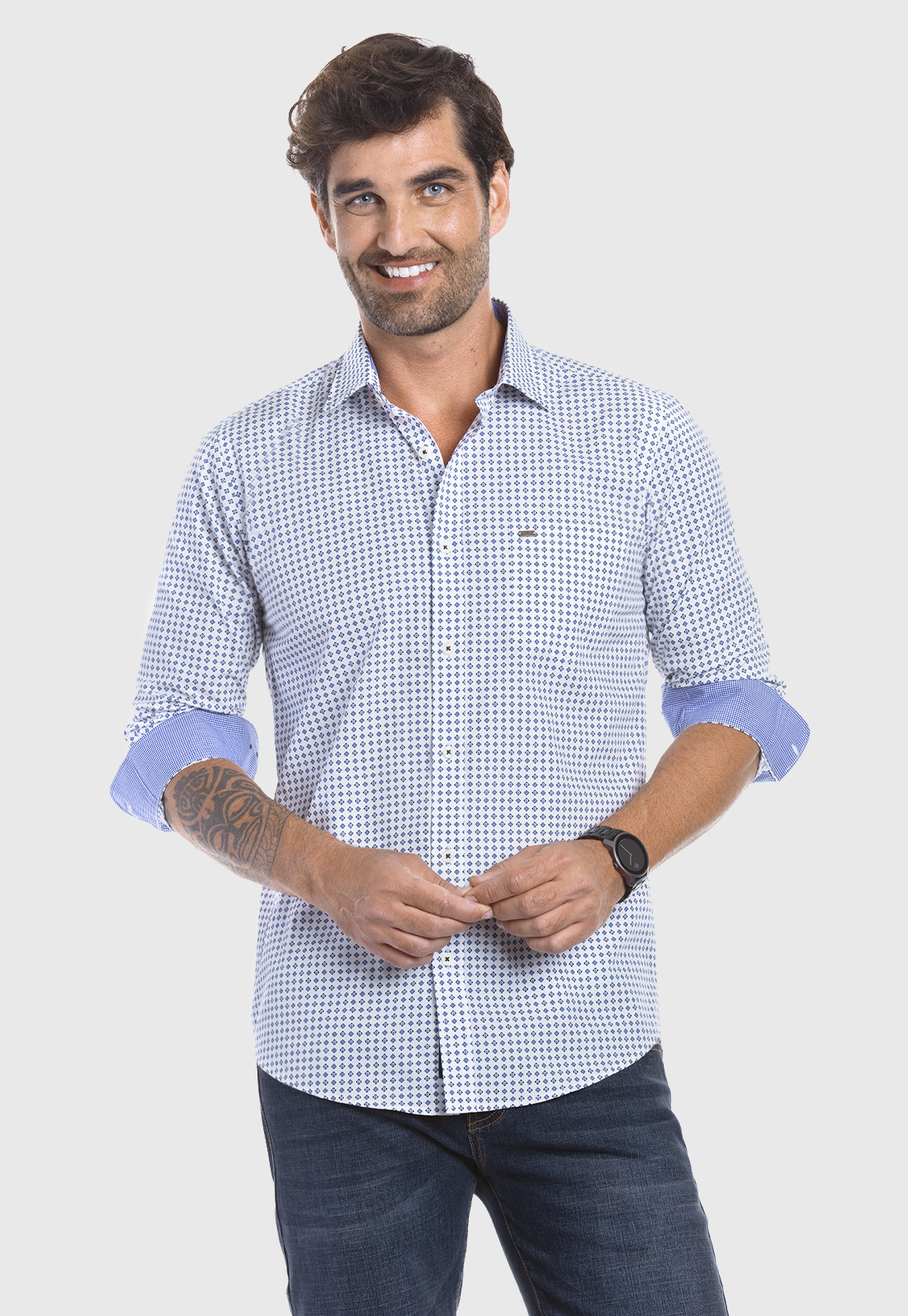 CAMISA ESTAMPADA FLORIDA FJ OFF WHITE - 1