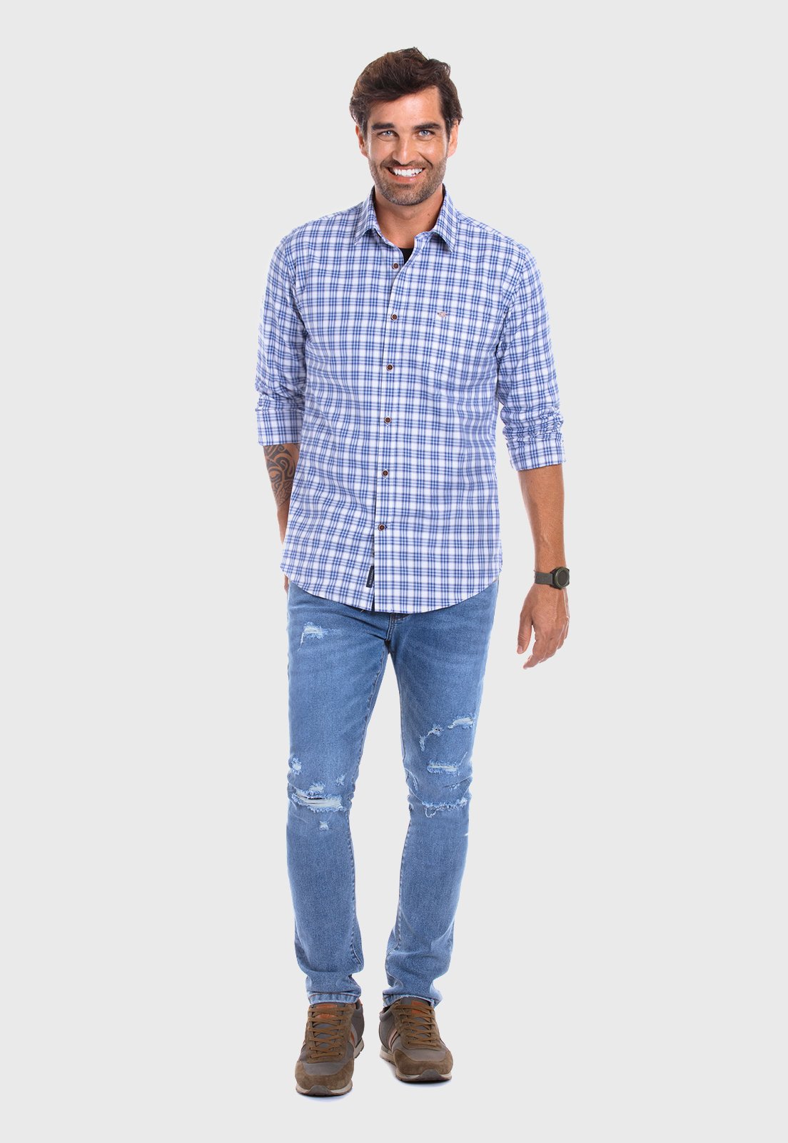 CAMISA CHECKERED ASPEN F BLUE - 2