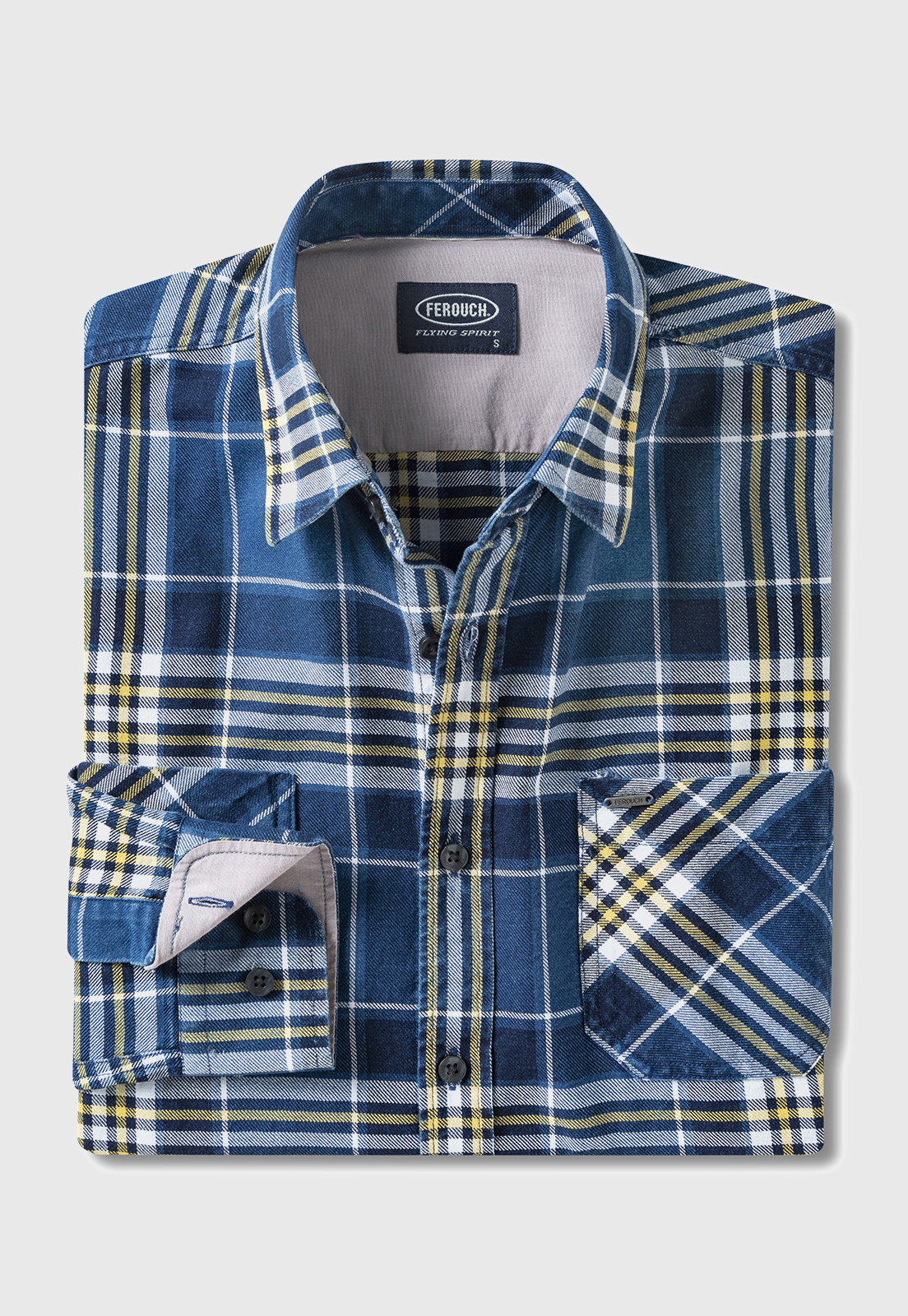 CAMISA CHECKERED TRENTON F INDIGO - 1
