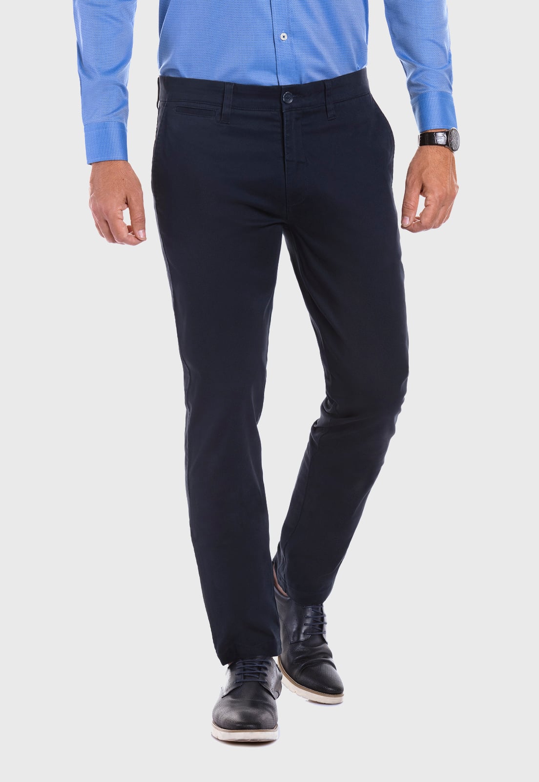 PANTALÓN TWILL SLIM /33 NAVY - 1