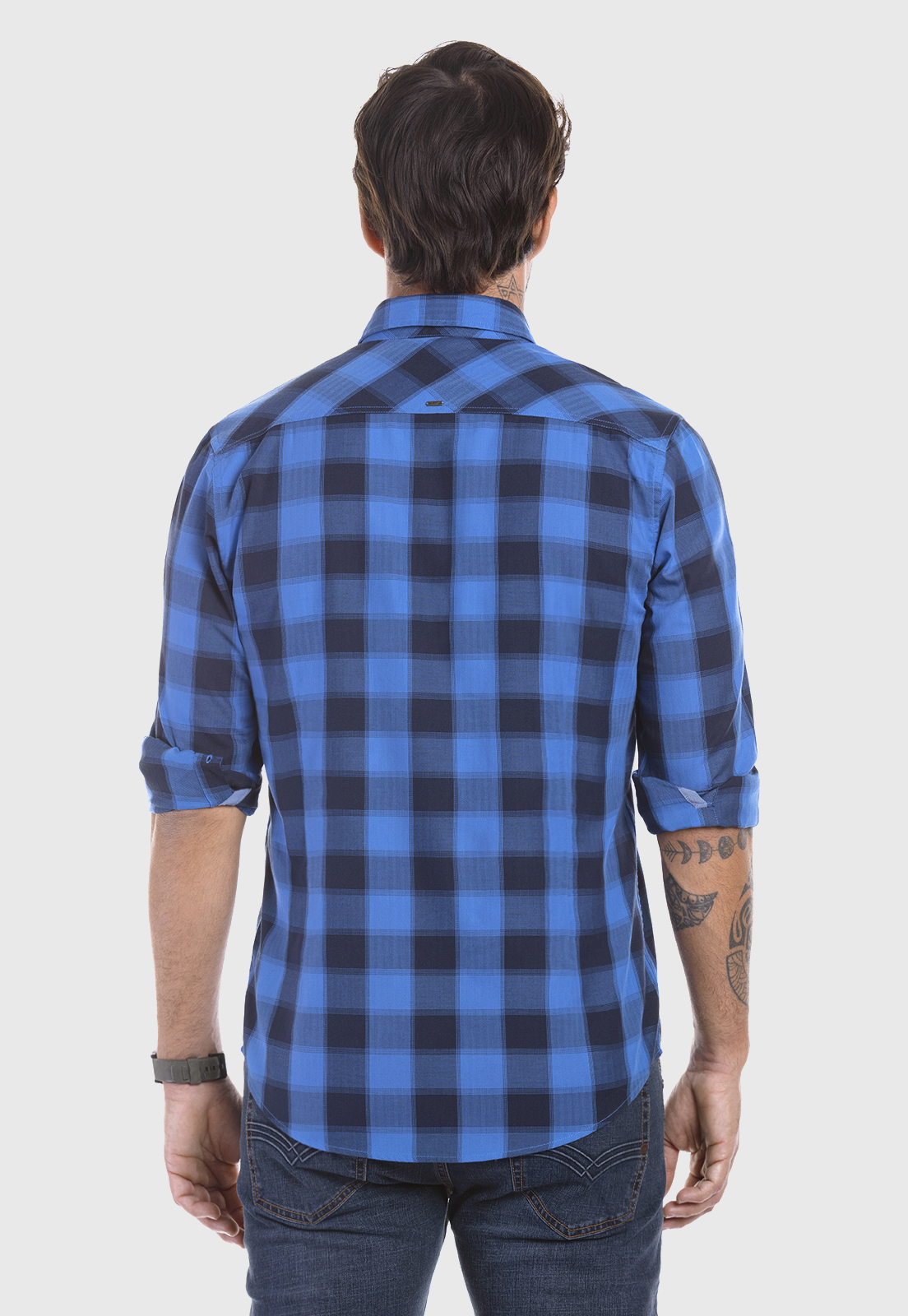 CAMISA CHECKERED BOSTON FJ BLUE - 3