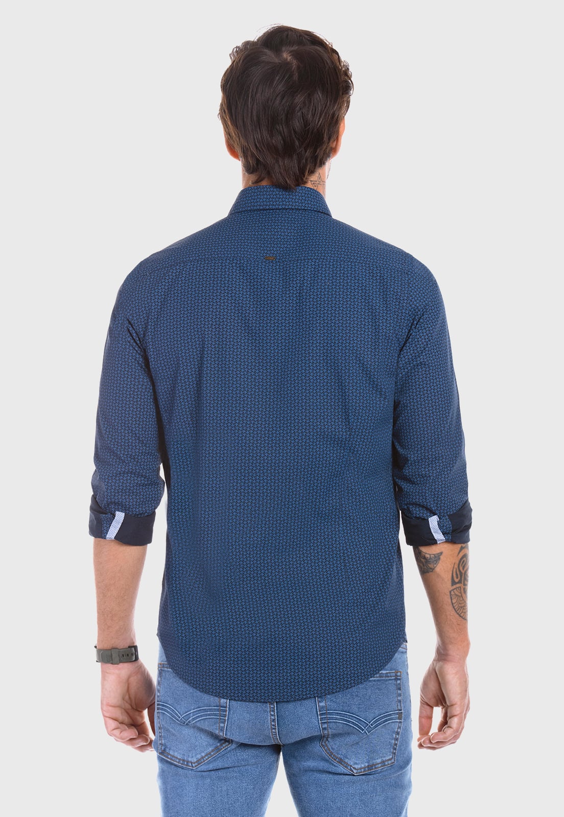 CAMISA ESTAMPADA IRVING FJ NAVY - 3