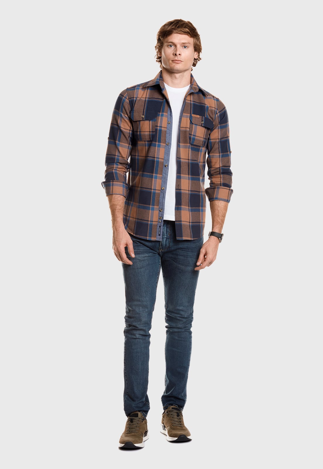 CAMISA CHECKERED MICHIGAN FJ GOLD - 2