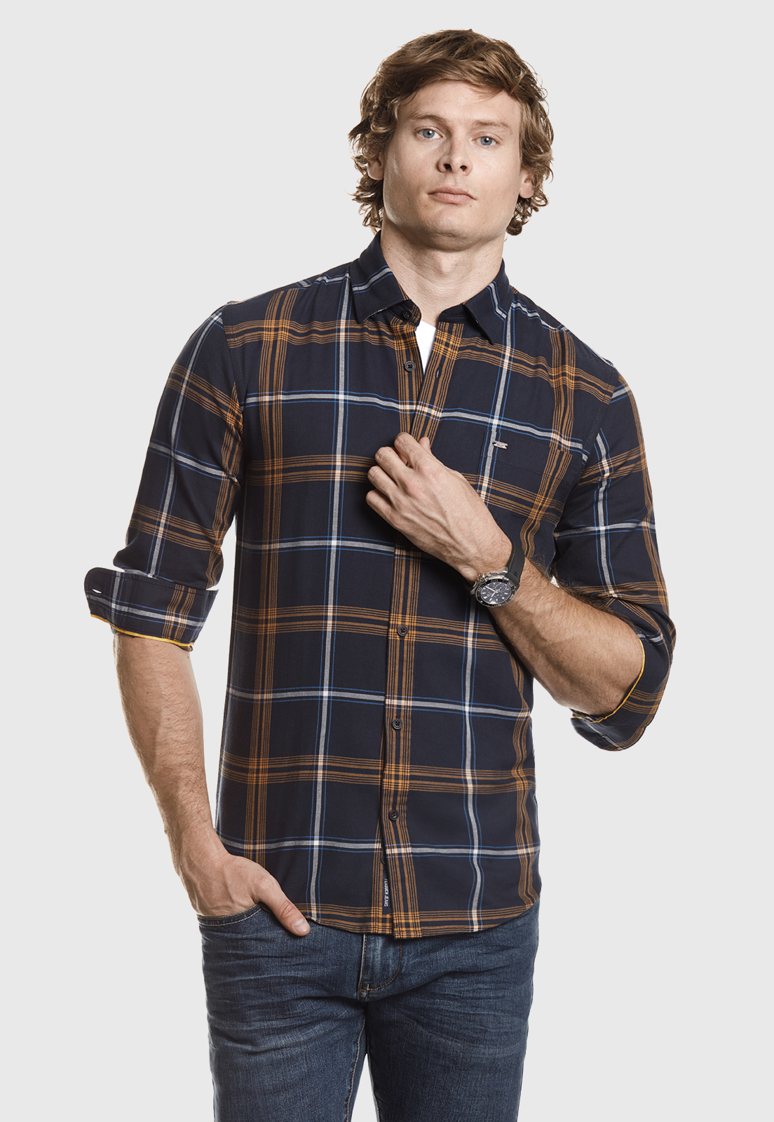 CAMISA CHECKERED OREGON FJ GOLD - 1