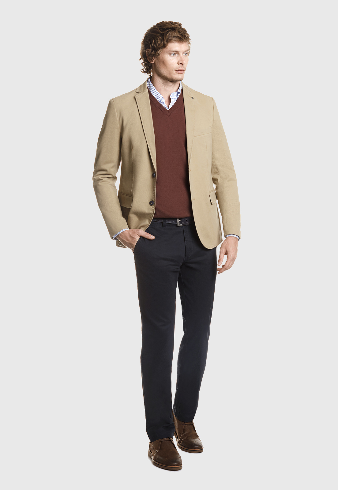 PANTALÓN TWILL WITHOUT PLEATS L/33 NAVY - 2