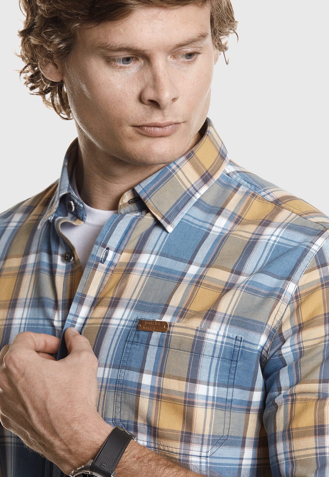 CAMISA CHECKERED MIDLAN MUSTARD - 4