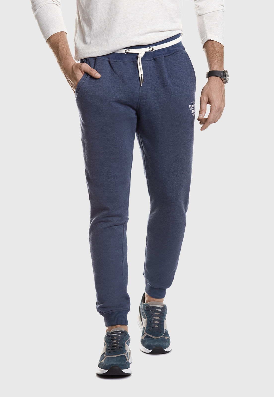 PANTALÓN DE BUZO OHIO NAVY MELANGE - 1