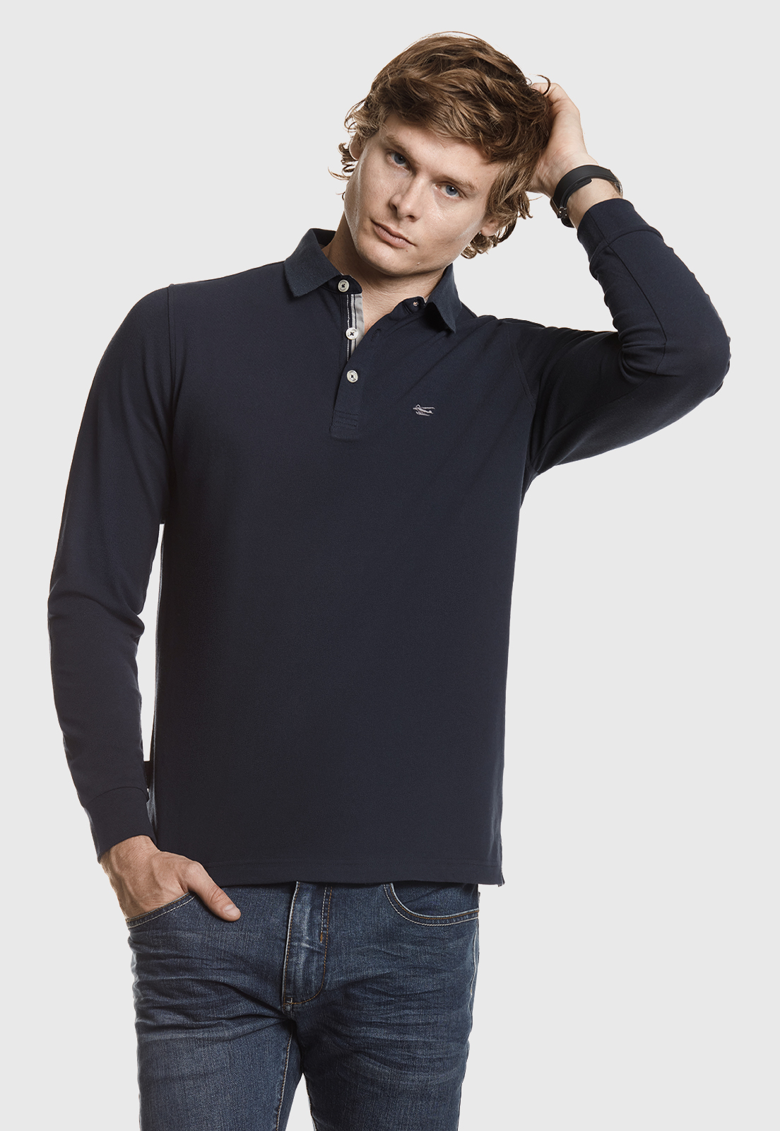 POLERA POLO BÁSICA MARINE - 1