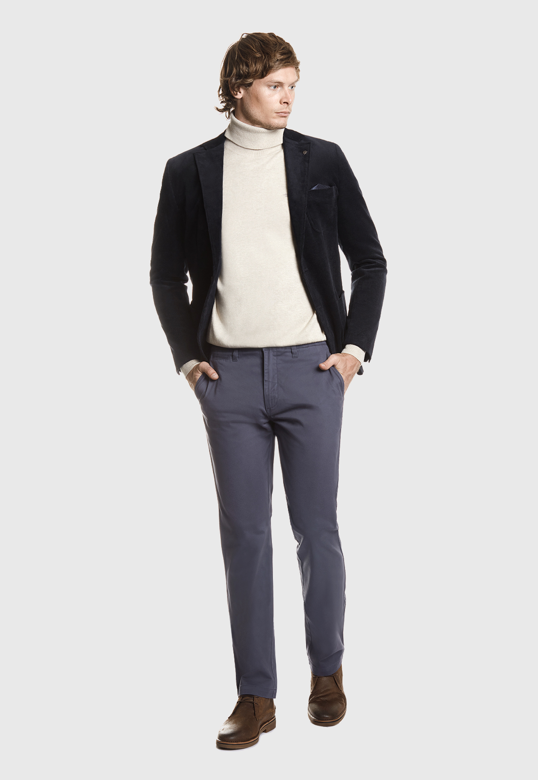 PANTALÓN TWILL WITHOUT PLEATS L/33 STONE - 2