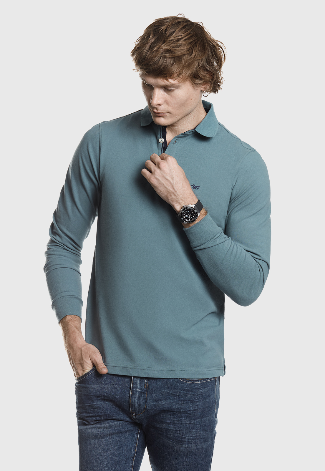 POLERA POLO BÁSICA EMERALD - 1