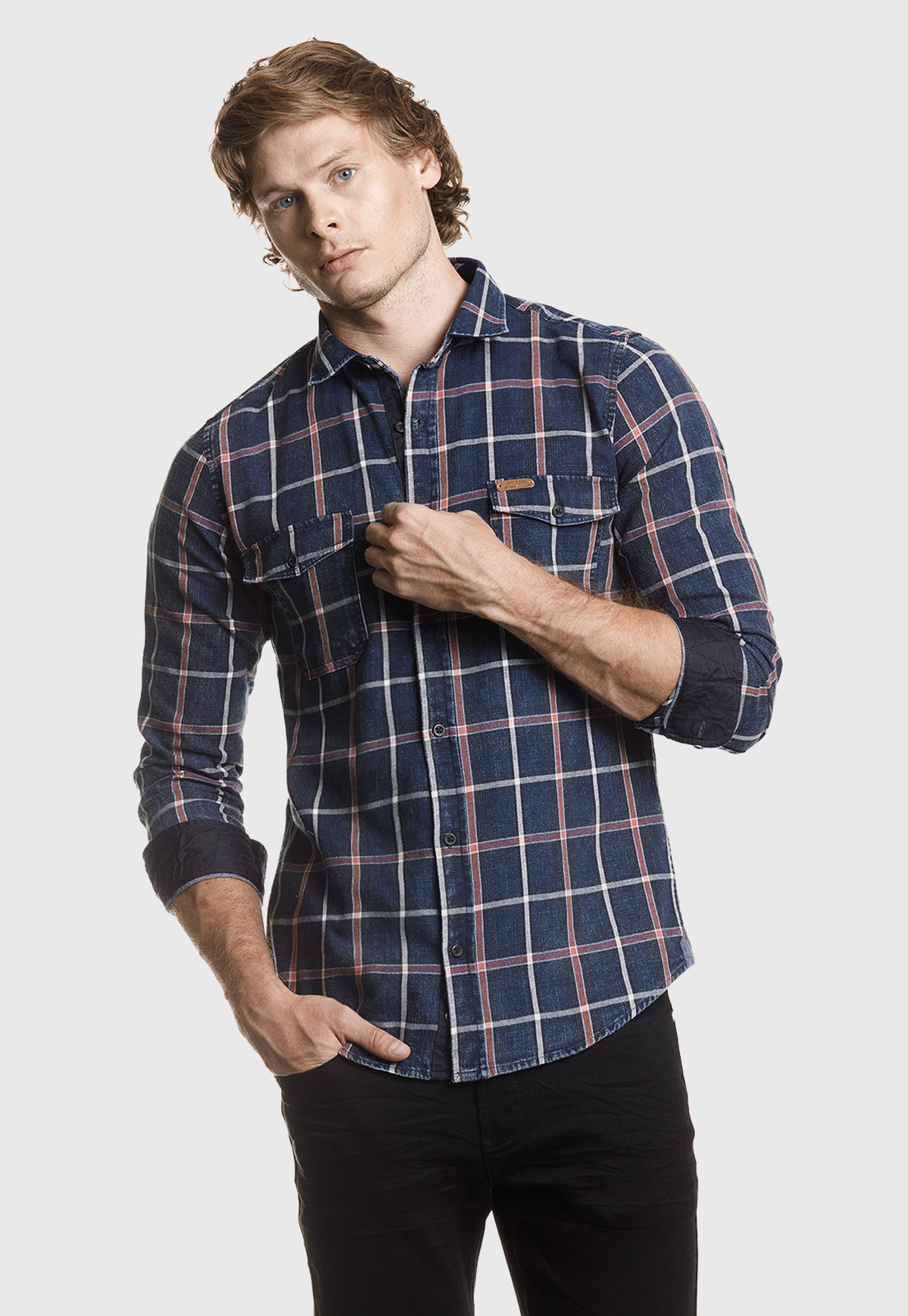 CAMISA CHECKERED ILLINOIS FJ INDIGO - 1