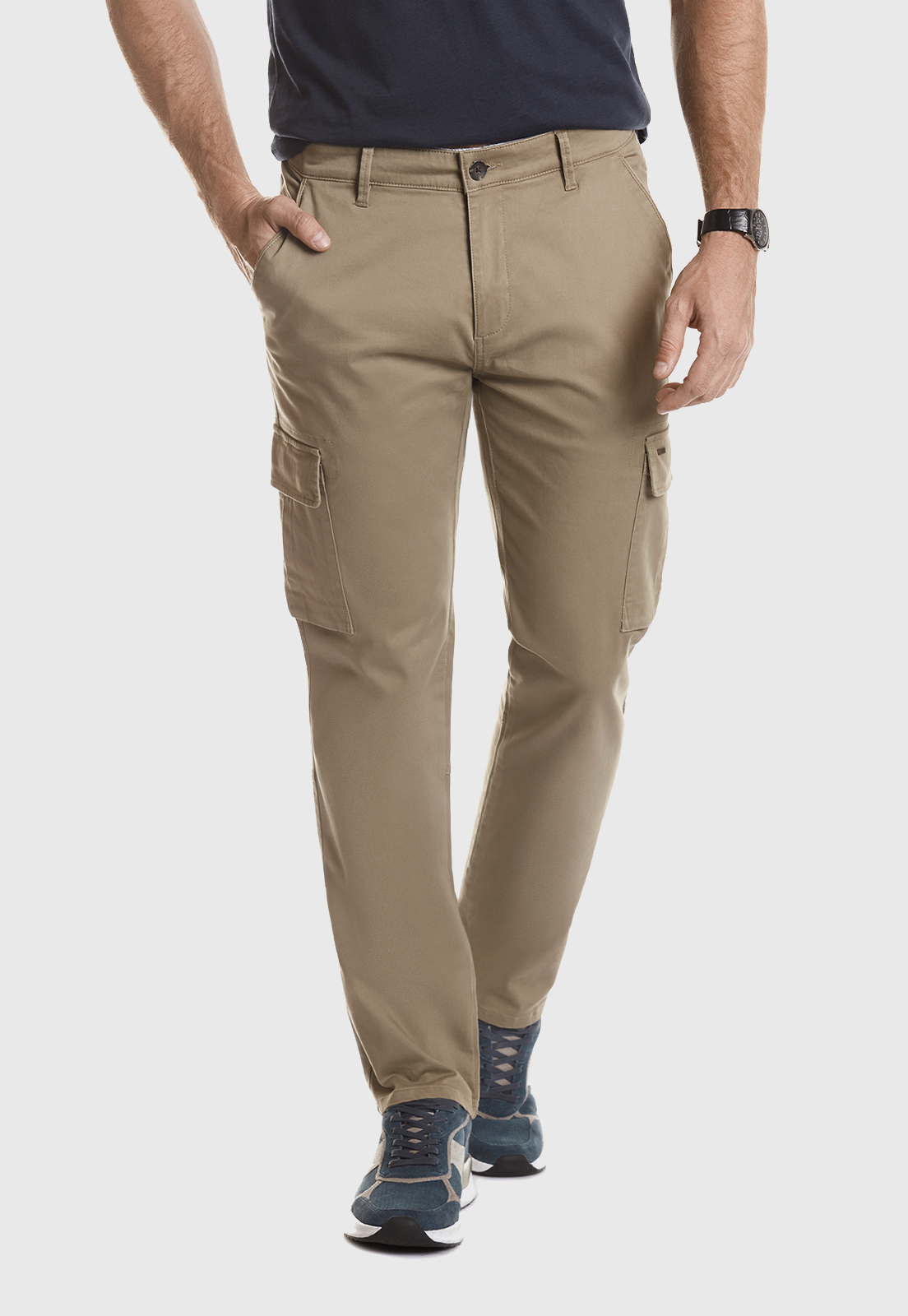 PANTALÓN CLÁSICO CARGO F ALMOND - 1