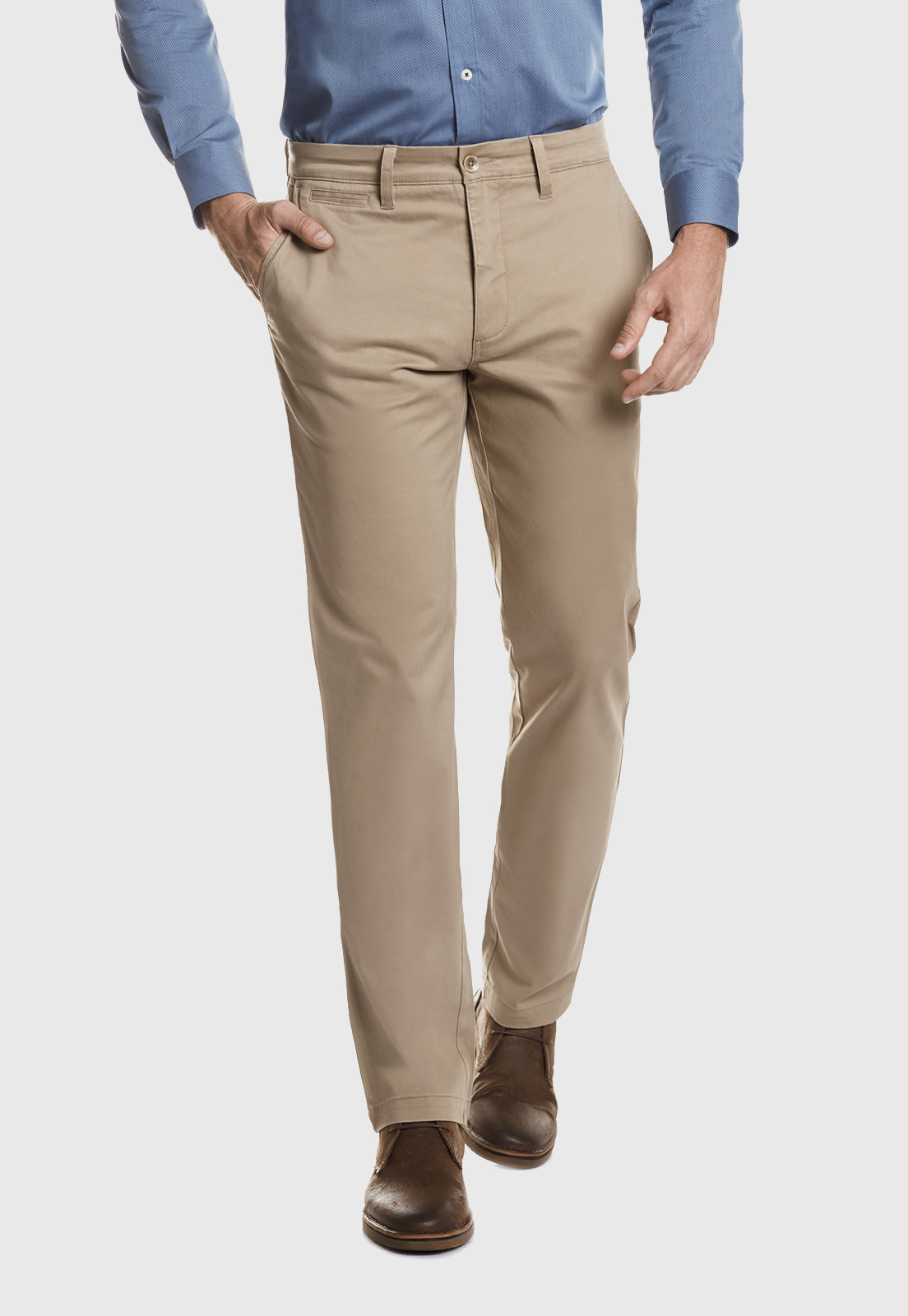 PANTALÓN TWILL WITHOUT PLEATS L/33 KHAKI - 1
