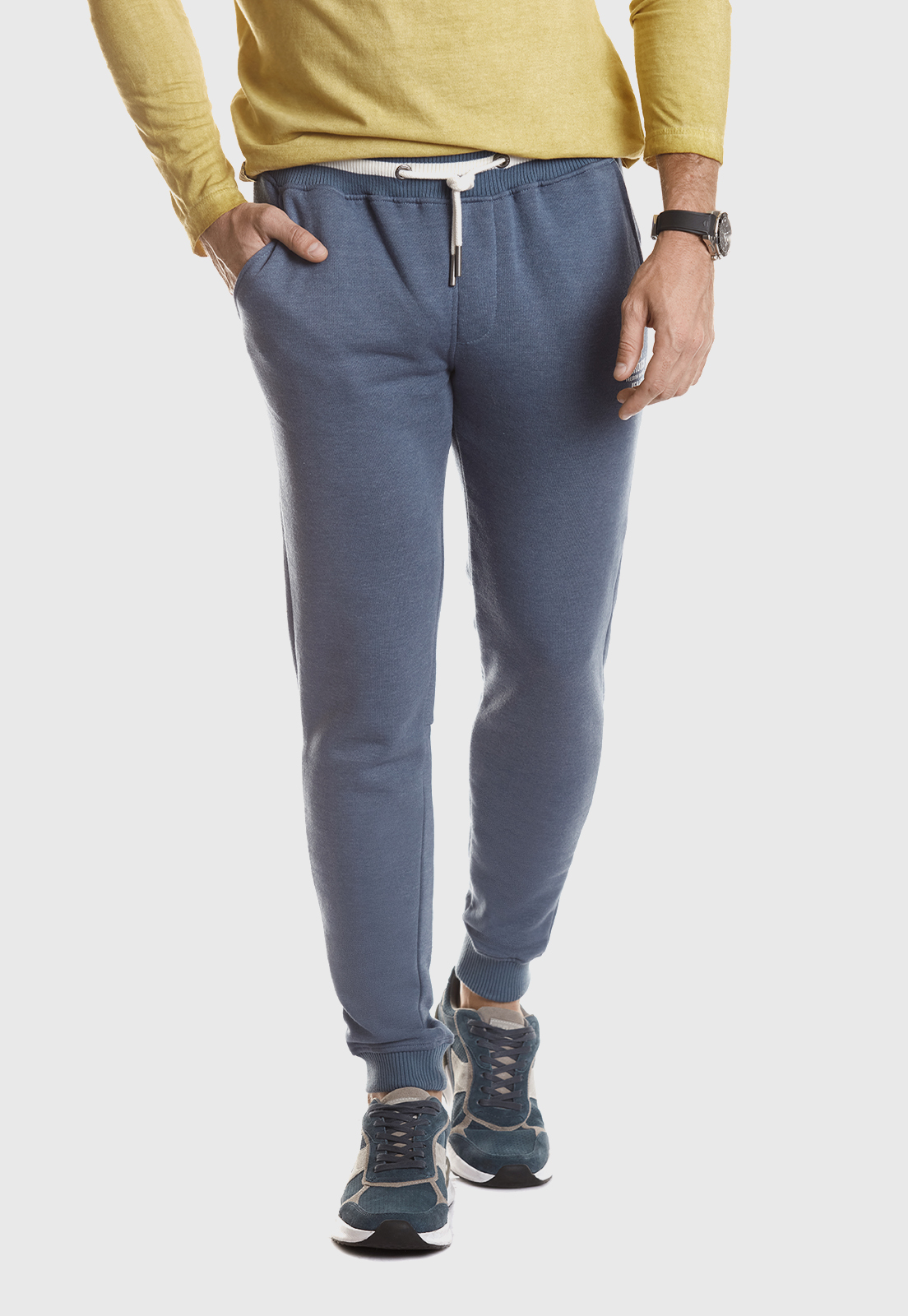 PANTALÓN DE BUZO ALGODÓN HOMBRE FEROUCH MELANGE 394310R0299 OHIO STONE - 1
