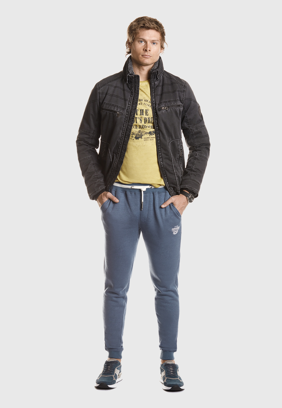 PANTALÓN DE BUZO ALGODÓN HOMBRE FEROUCH MELANGE 394310R0299 OHIO STONE - 2