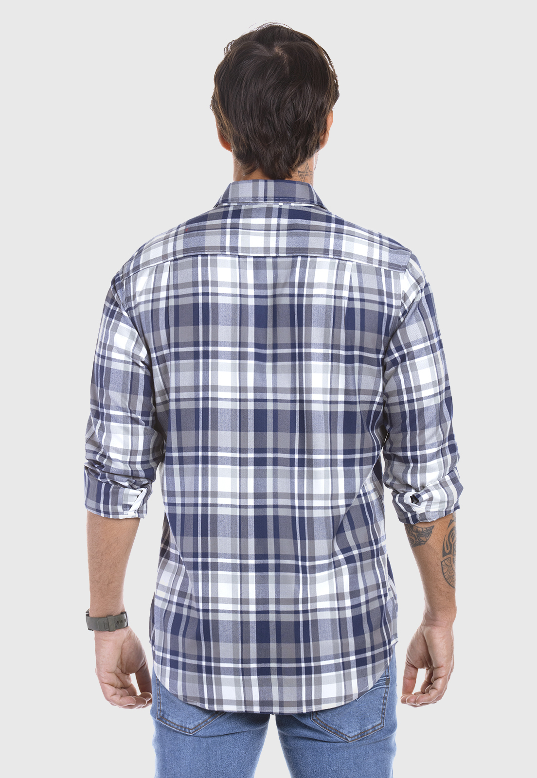 CAMISA CHECKERED DENVER F NAVY - 3