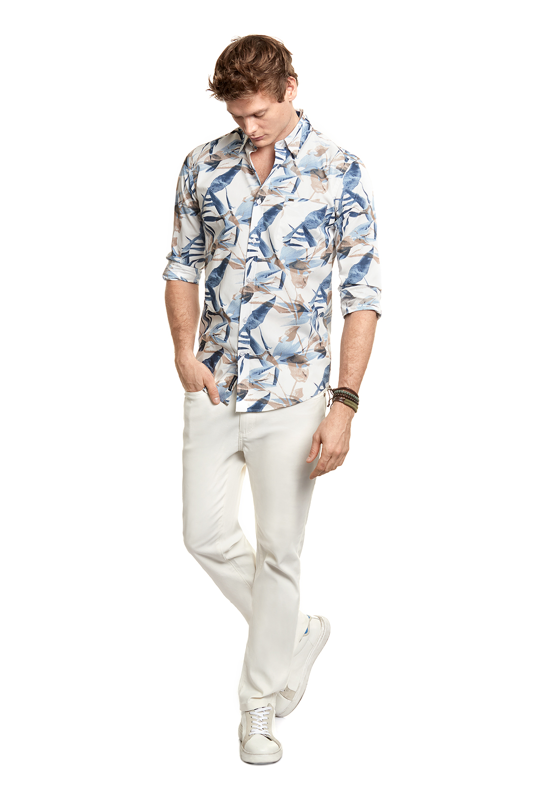 CAMISA ESTAMPADA GARLAND FJ ECRU - 2