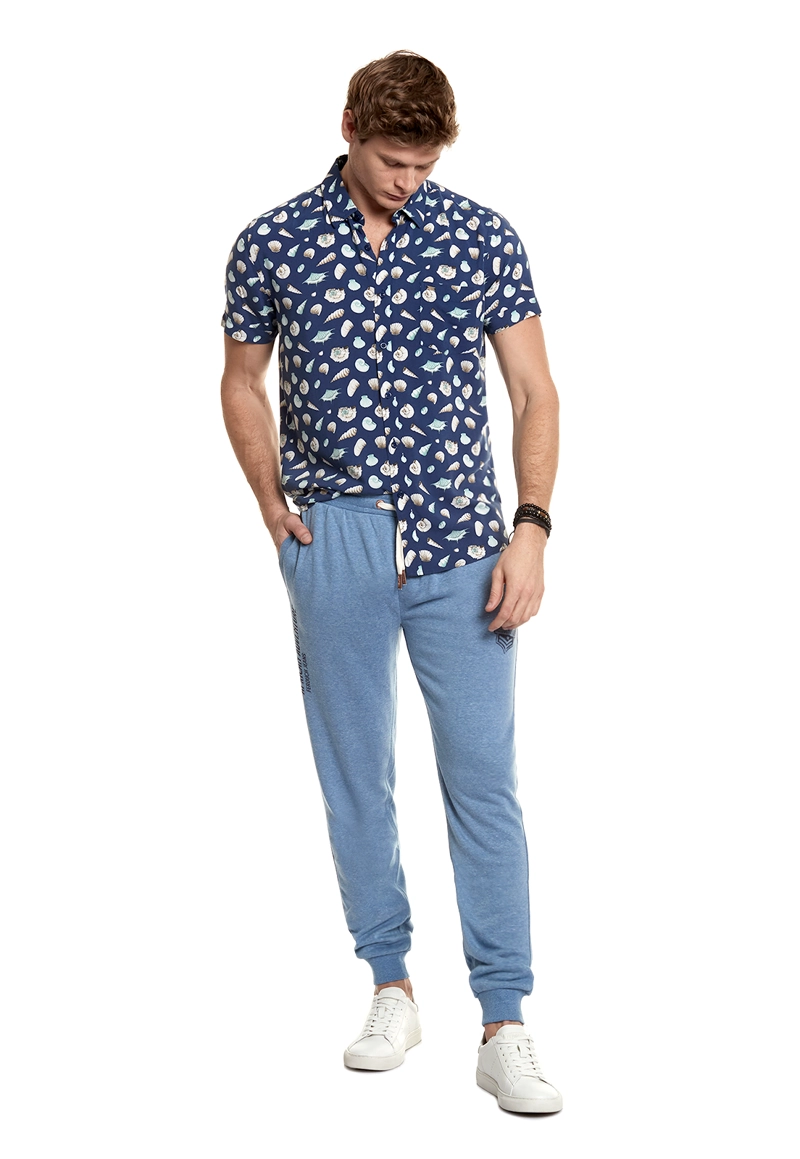 PANTALÓN DE BUZO ALGODÓN HOMBRE FEROUCH MELANGE 394301S0429 MAINE LT BLUE - 2