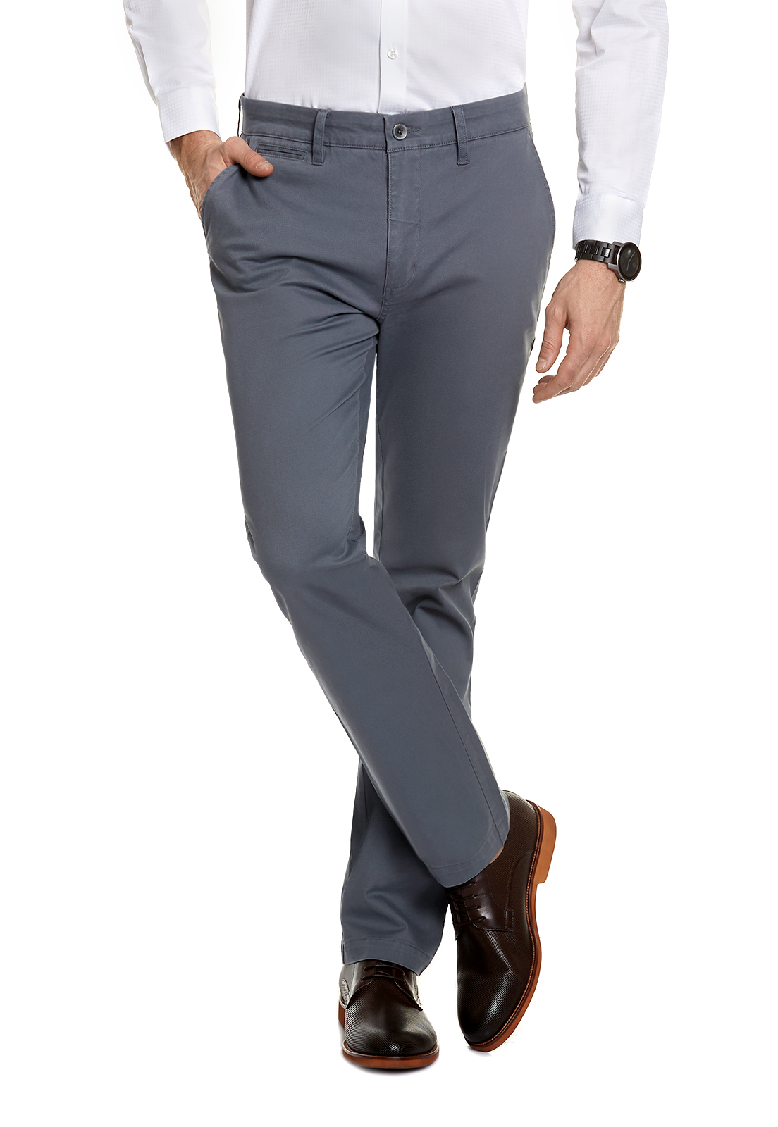 PANTALÓN TWILL SIN PLIEGUES L/33 METAL - 1