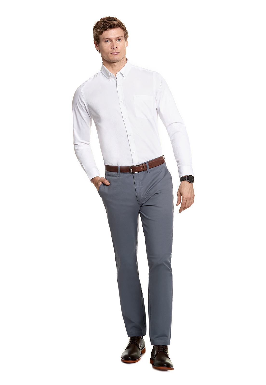 PANTALÓN TWILL SIN PLIEGUES L/33 METAL - 2