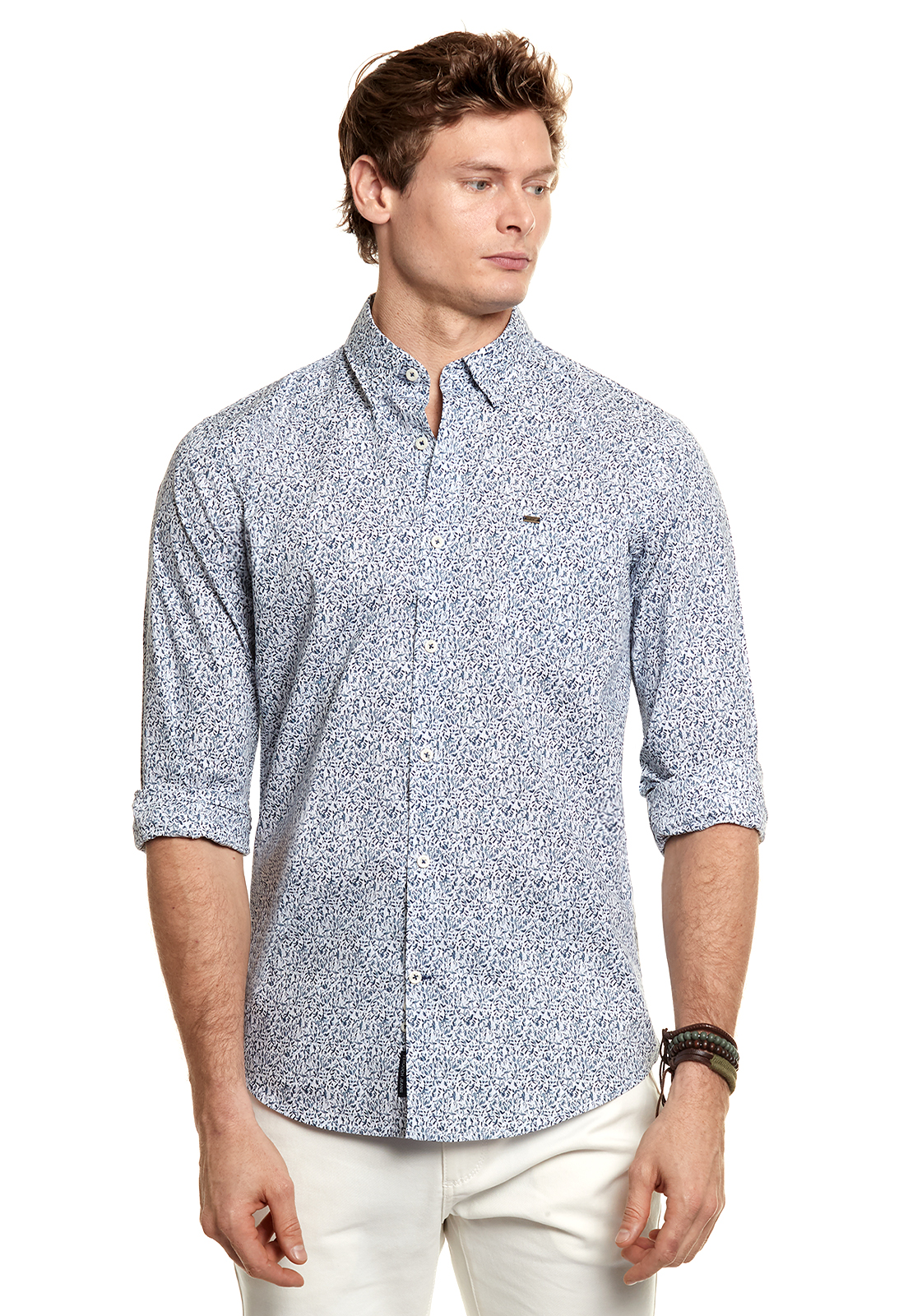 CAMISA ESTAMPADA IRVING FJ NAVY - 1