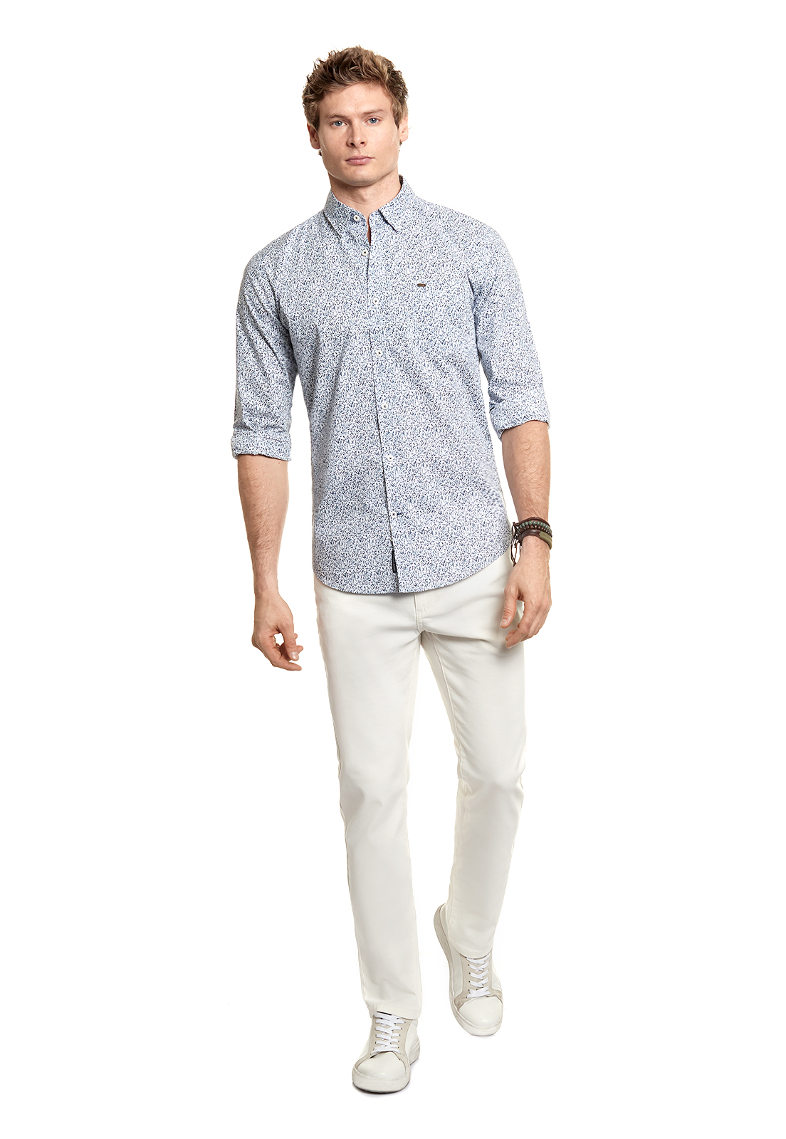 CAMISA ESTAMPADA IRVING FJ NAVY - 2