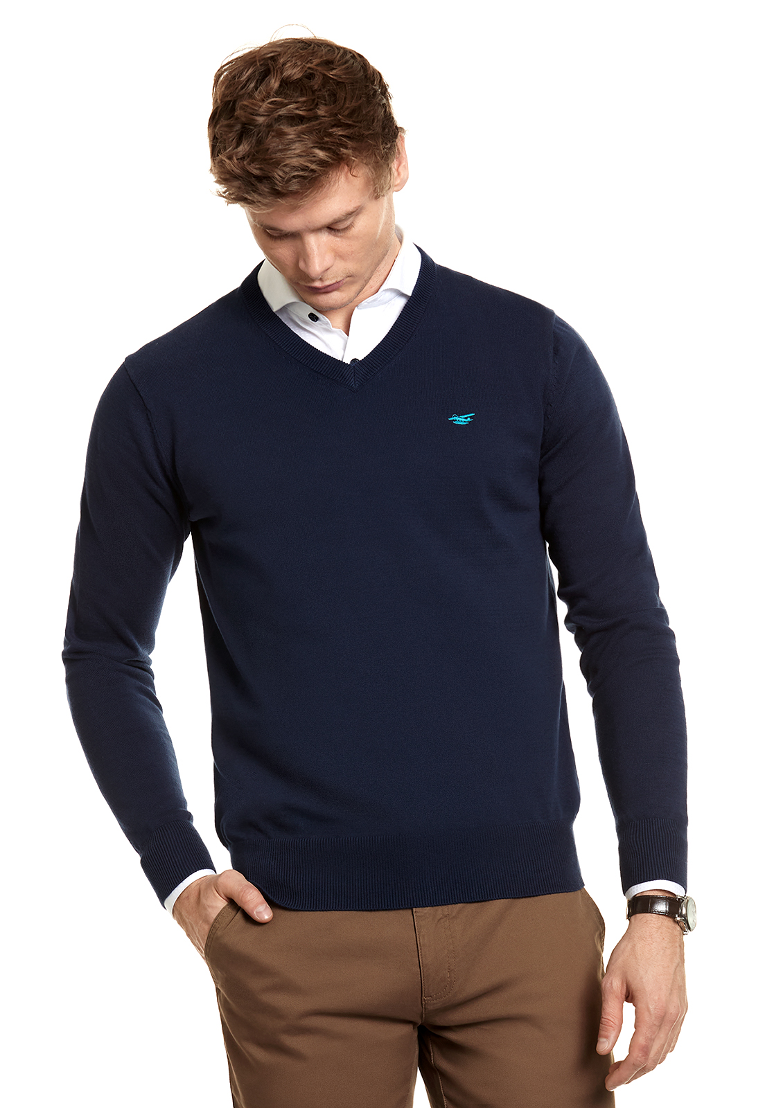 SWEATER SMART CASUAL L/S NAVY - 1