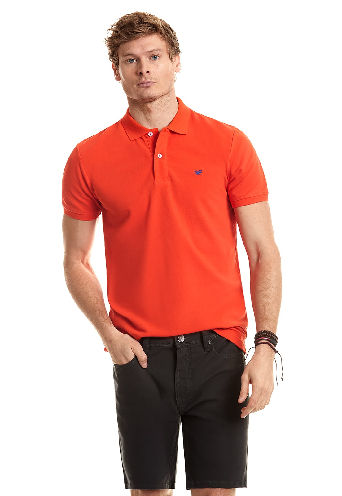 POLERA POLO BÁSICA CORAL - 1