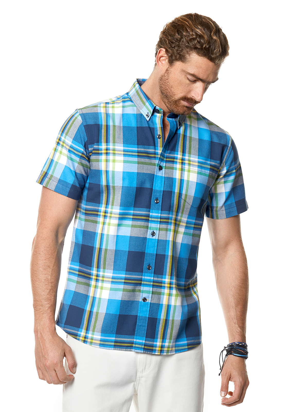 CAMISA CHECKERED TRENTON FJ BLUE - 1