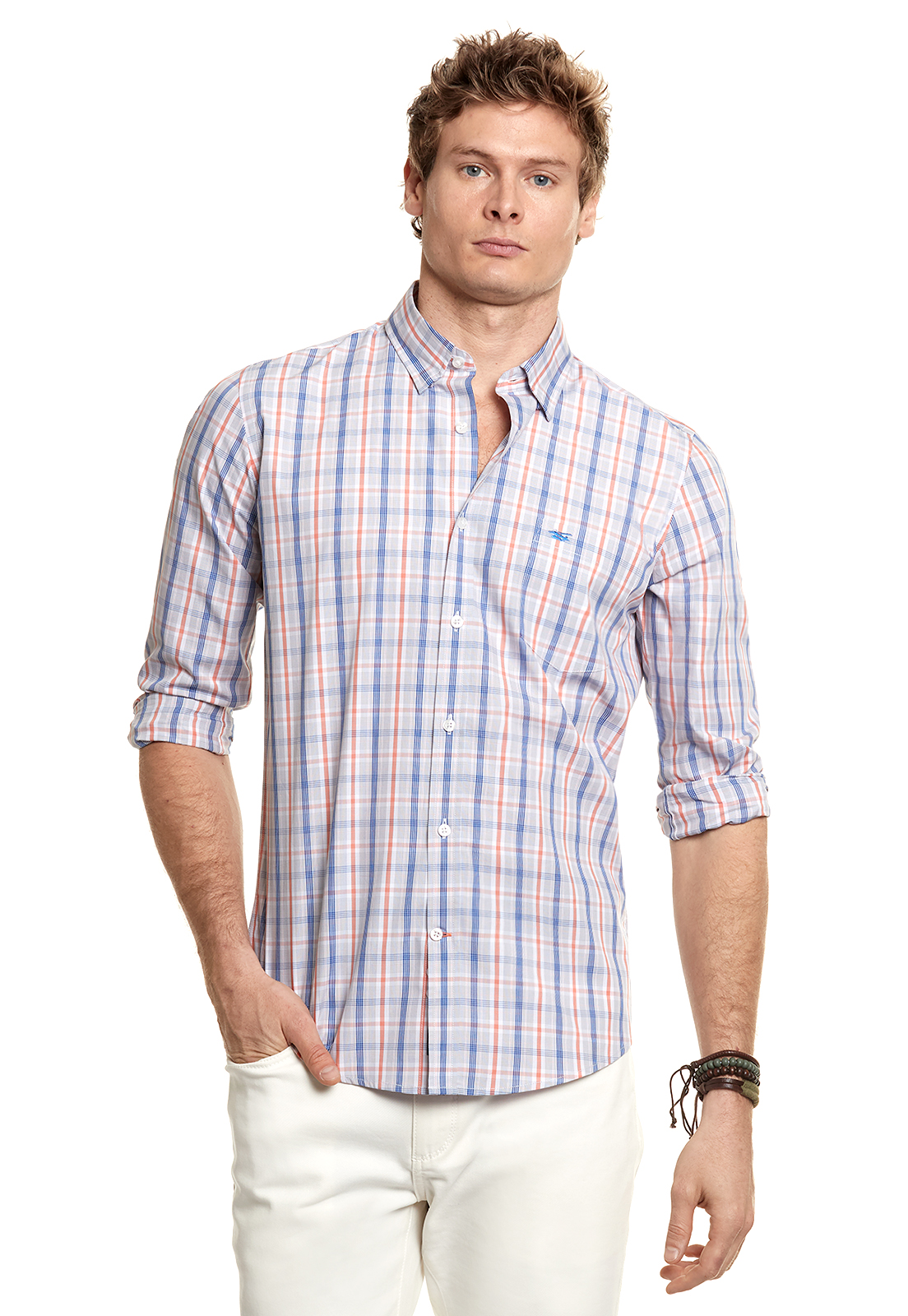 CAMISA CHECKERED NORMAN F ORANGE - 1