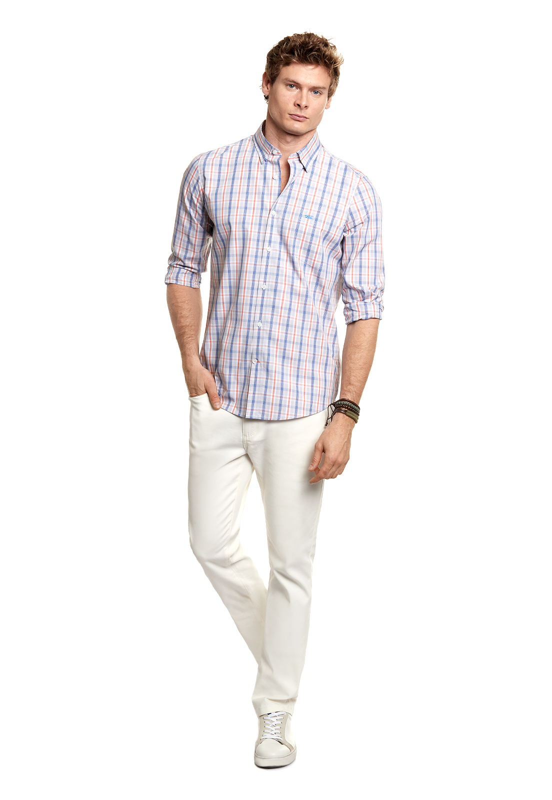 CAMISA CHECKERED NORMAN F ORANGE - 2