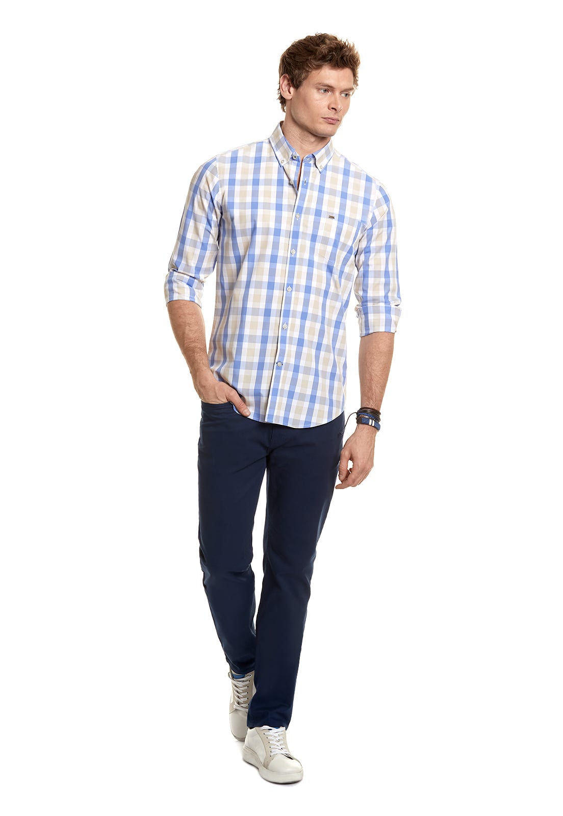 CAMISA CHECKERED CHICAGO FJ SAND - 2