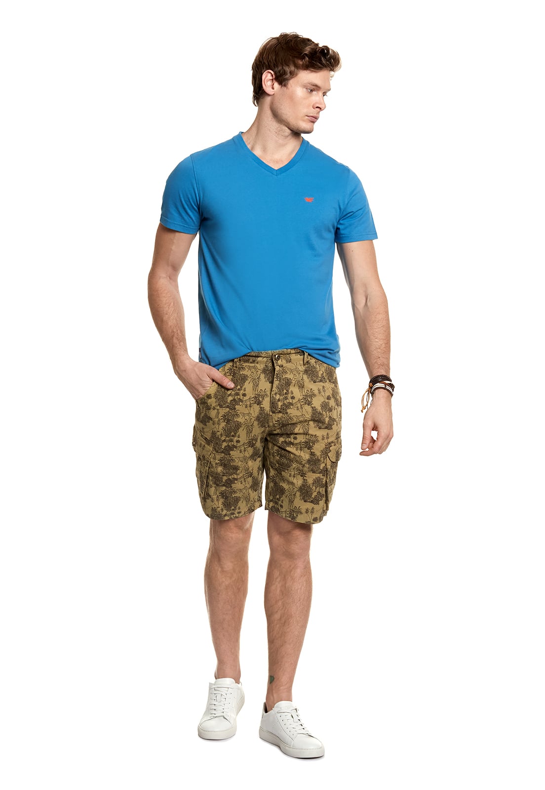 BERMUDA ESTAMPADO CARGO FJ KHAKI - 2