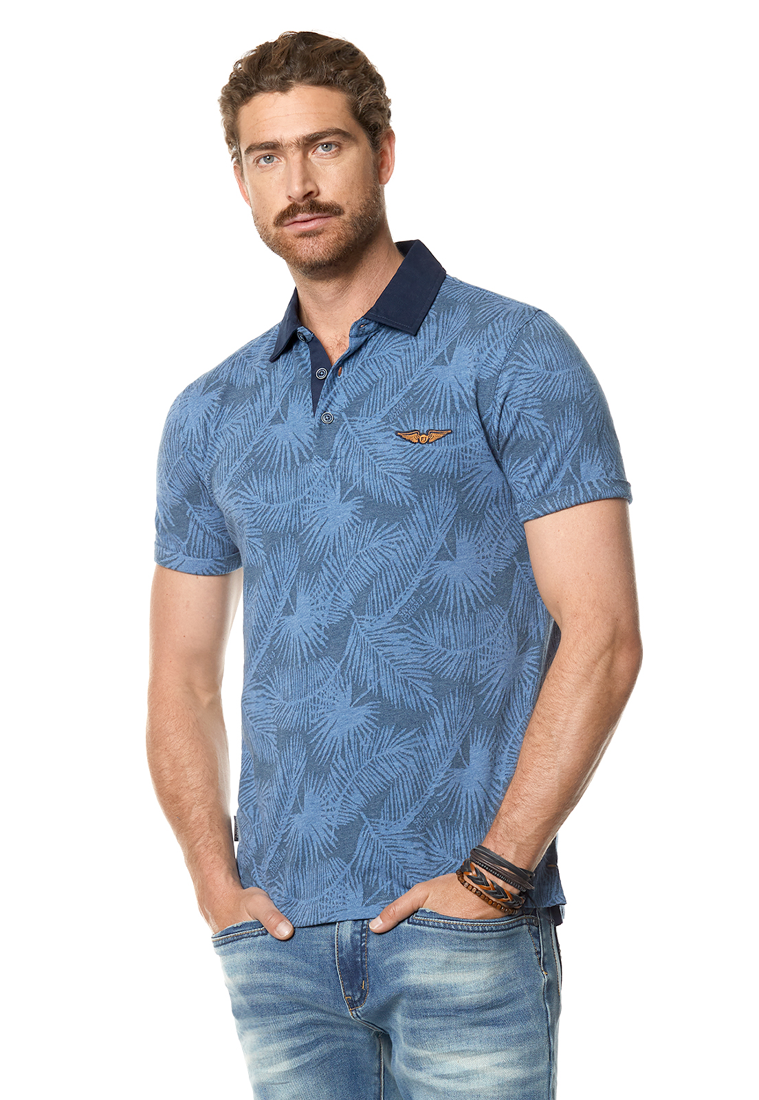 POLERA POLO MISSISSIPPI BLUE MELANGE - 1