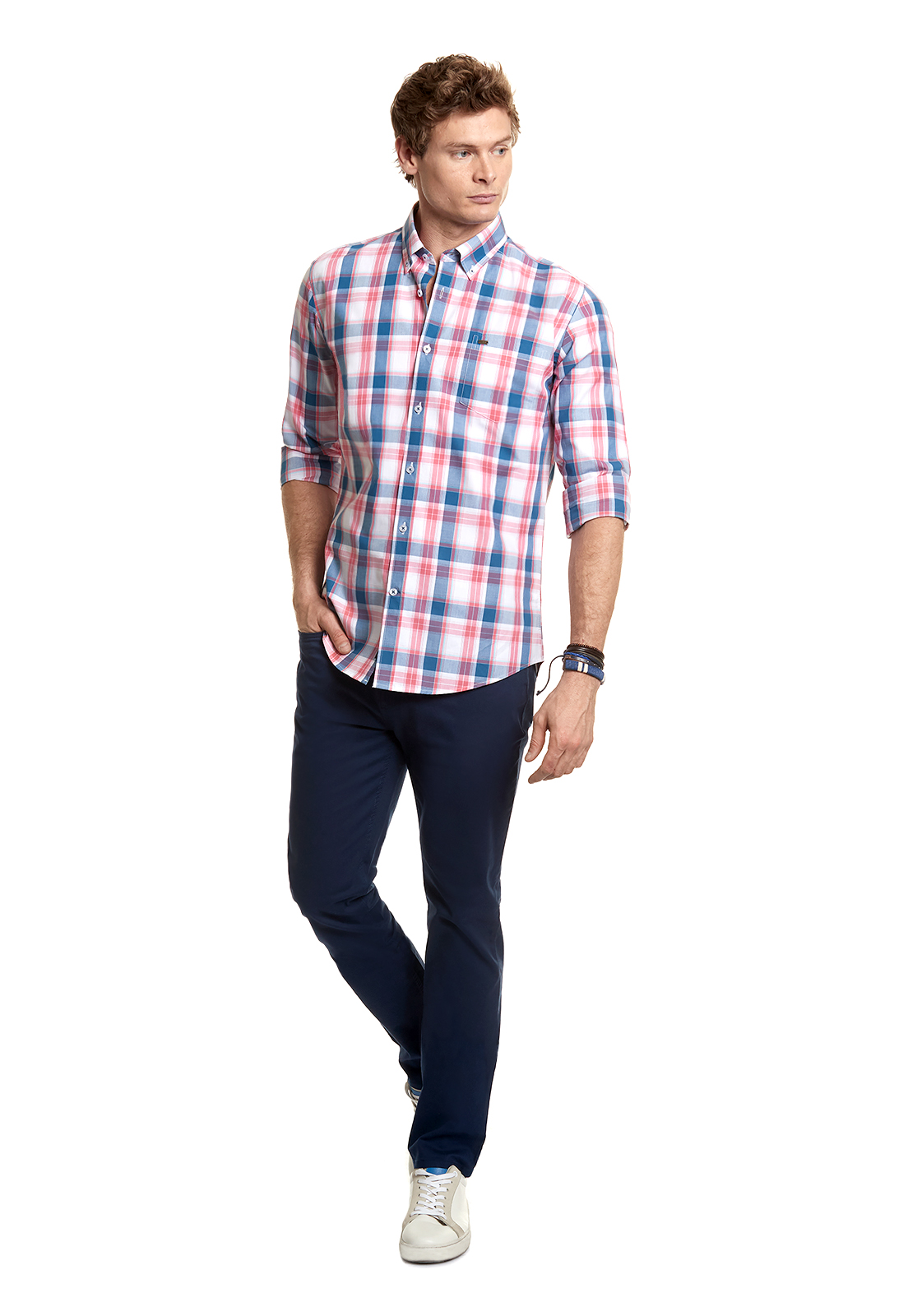 CAMISA CHECKERED KANSAS FJ CORAL - 2