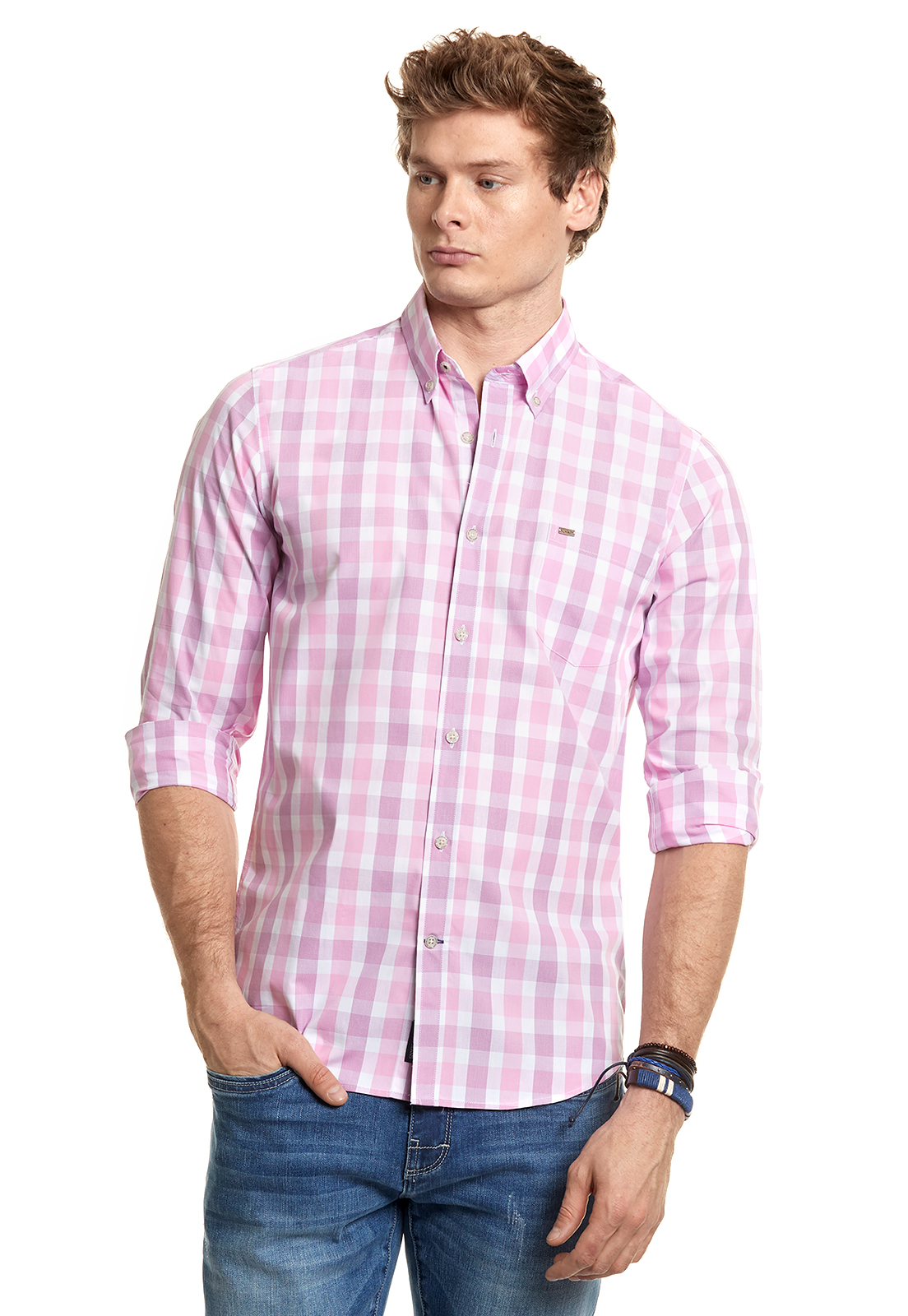 CAMISA CHECKERED CHICAGO FJ VIOLET - 1