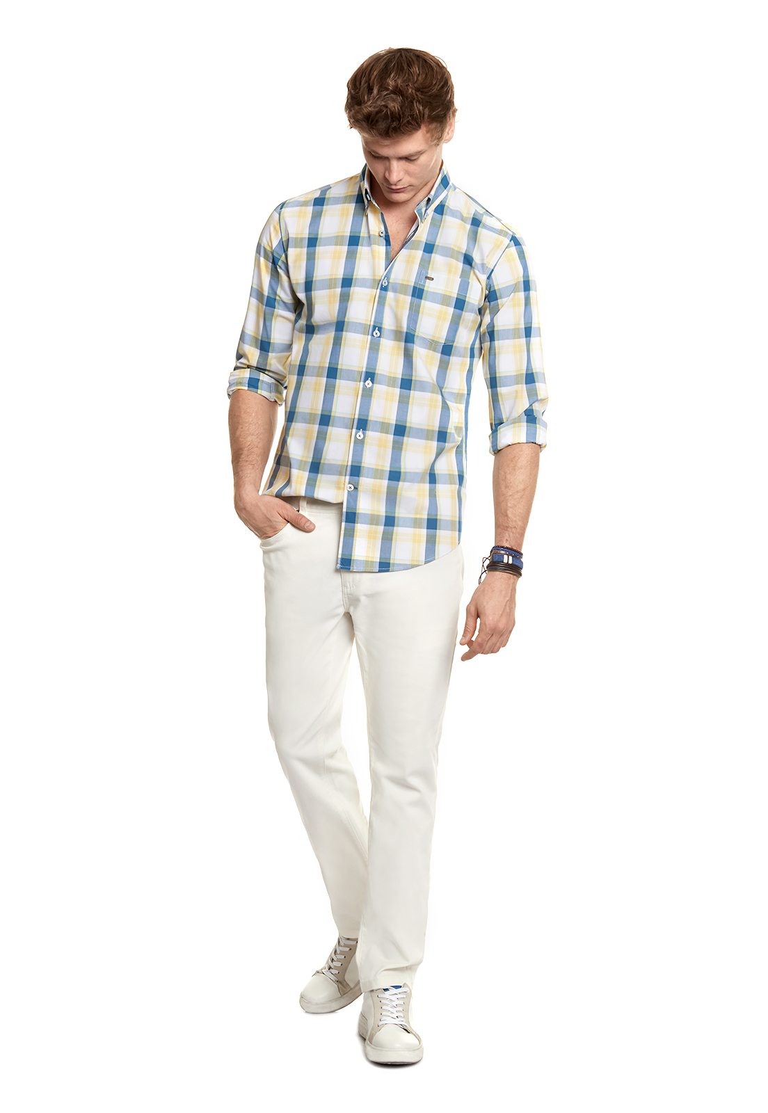 CAMISA CHECKERED KANSAS FJ YELLOW - 2