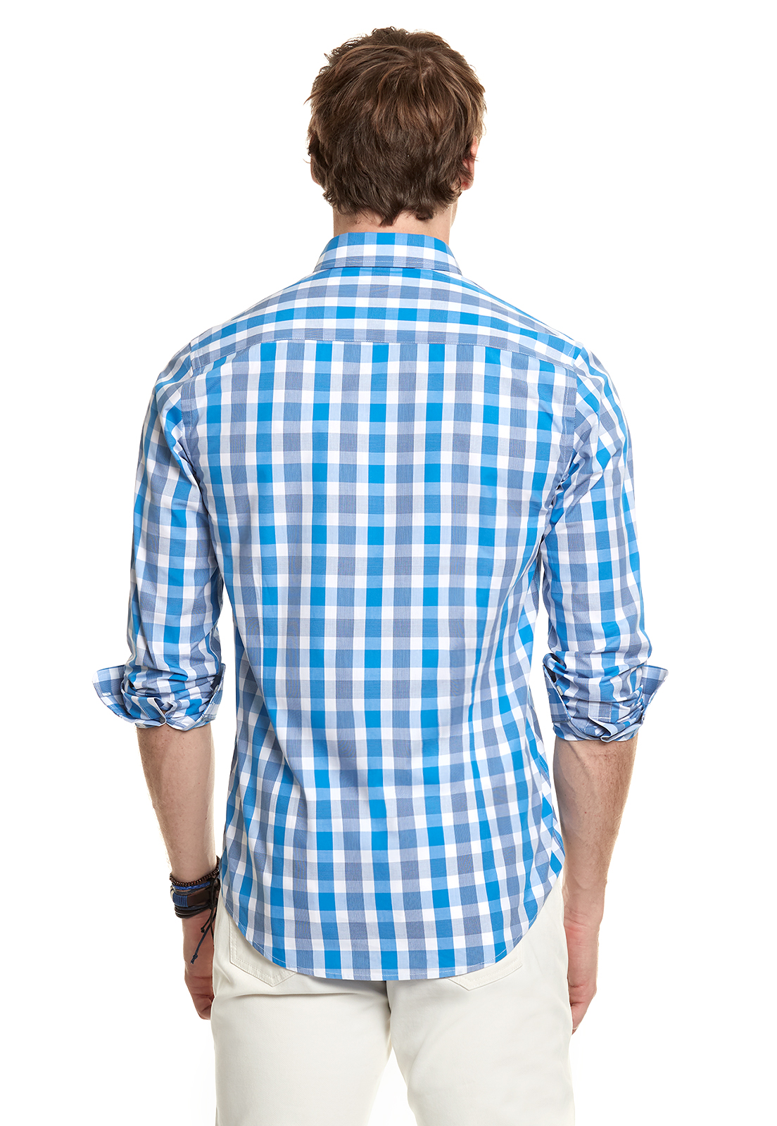 CAMISA CHECKERED CHICAGO FJ NAVY - 3