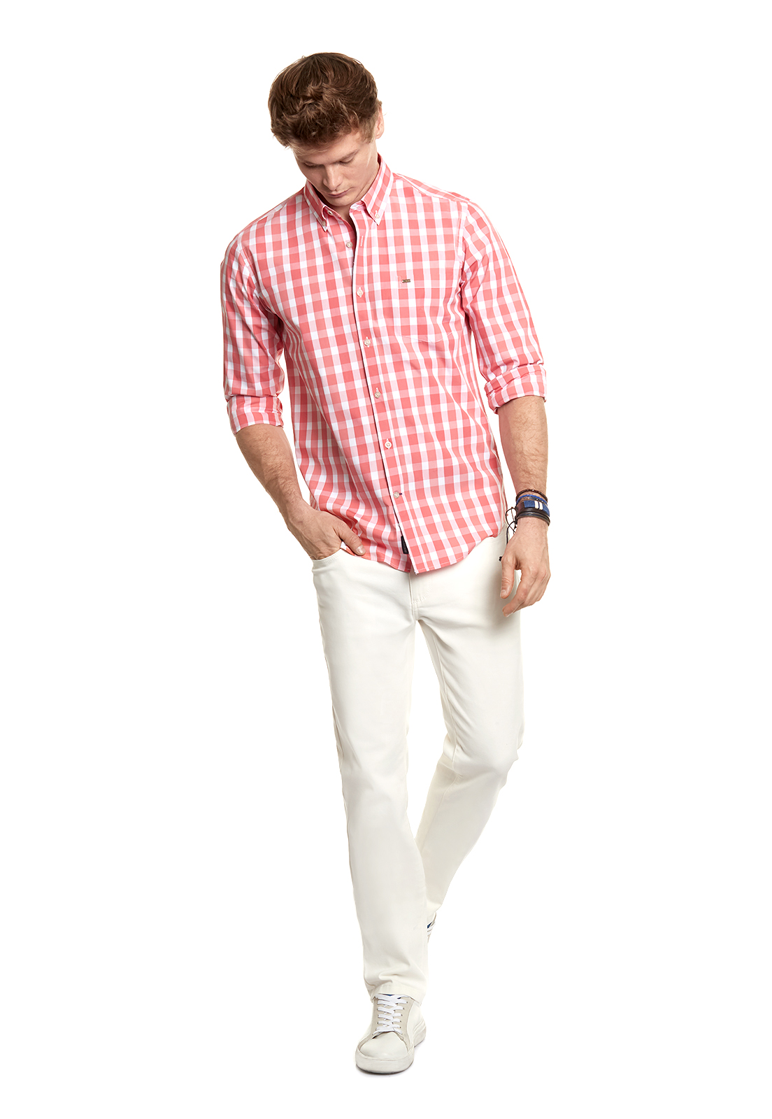 CAMISA CHECKERED CHICAGO FJ CORAL - 2