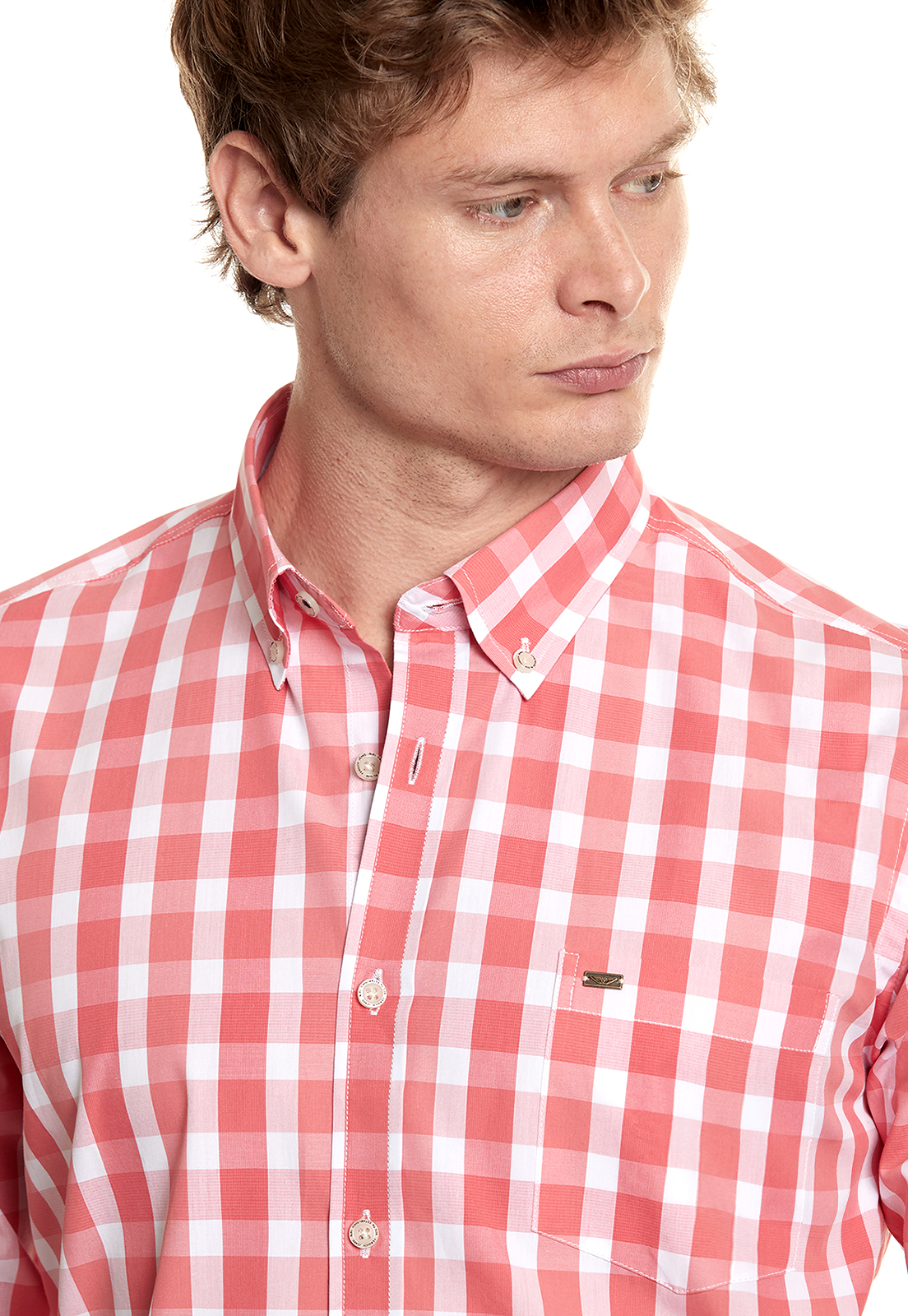 CAMISA CHECKERED CHICAGO FJ CORAL - 4