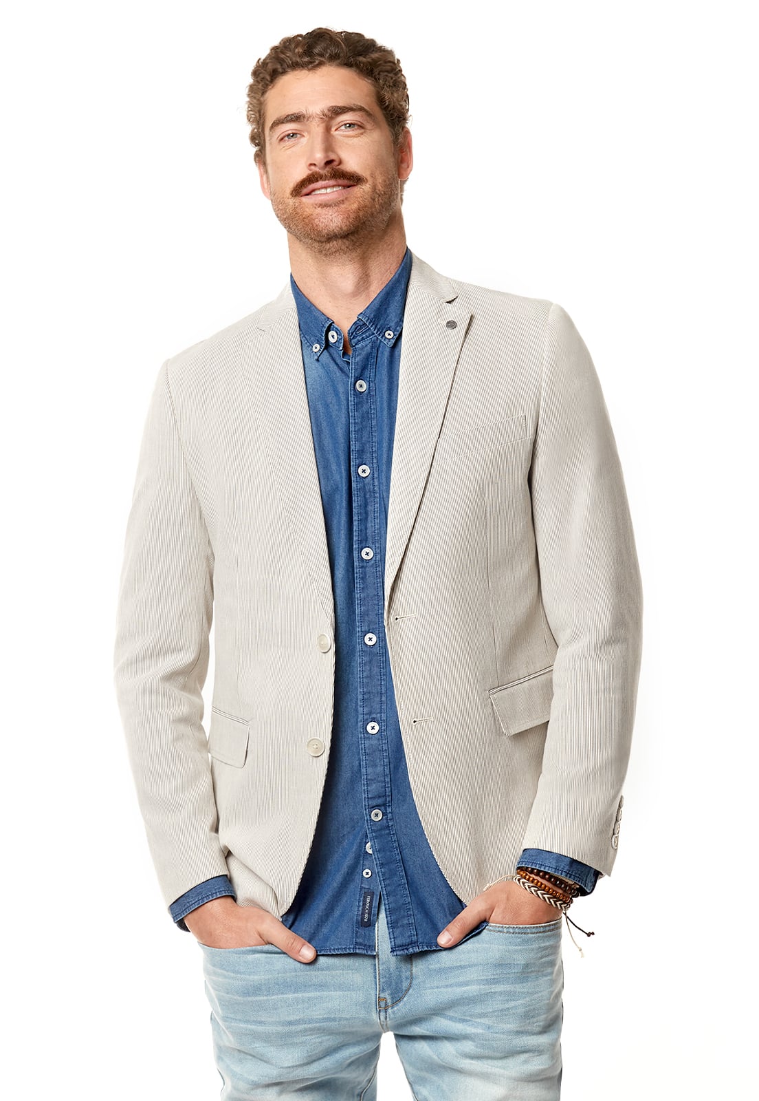 BLAZER STRIPED KHAKI - 1