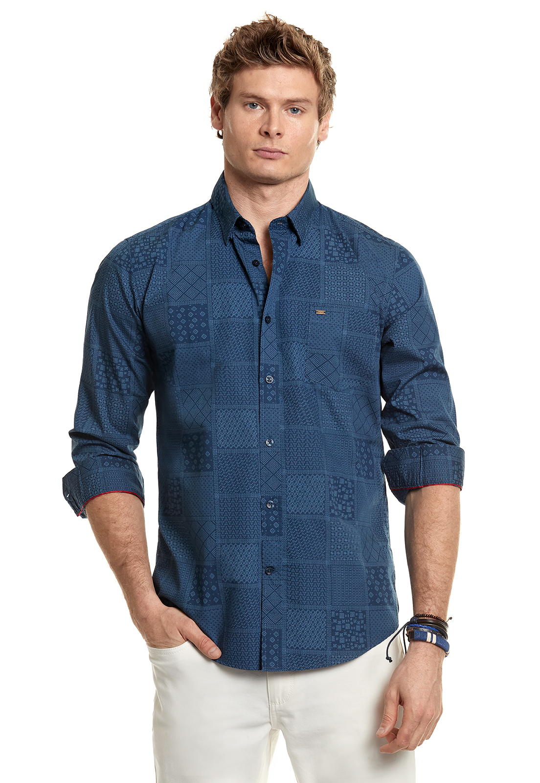 CAMISA ESTAMPADA GEORGIA FJ NAVY - 1