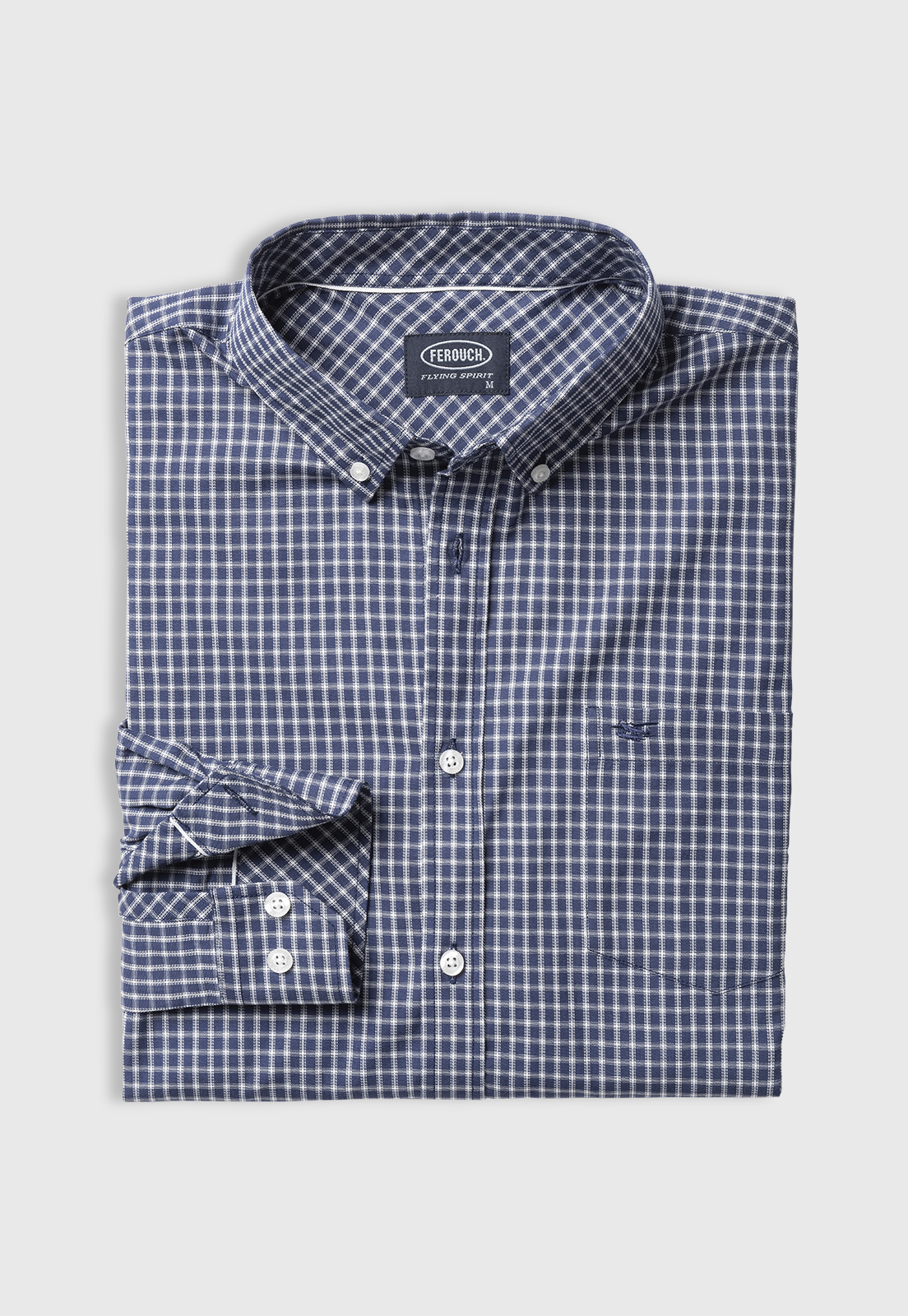 CAMISA CHECKERED VIRGINA F NAVY - 1