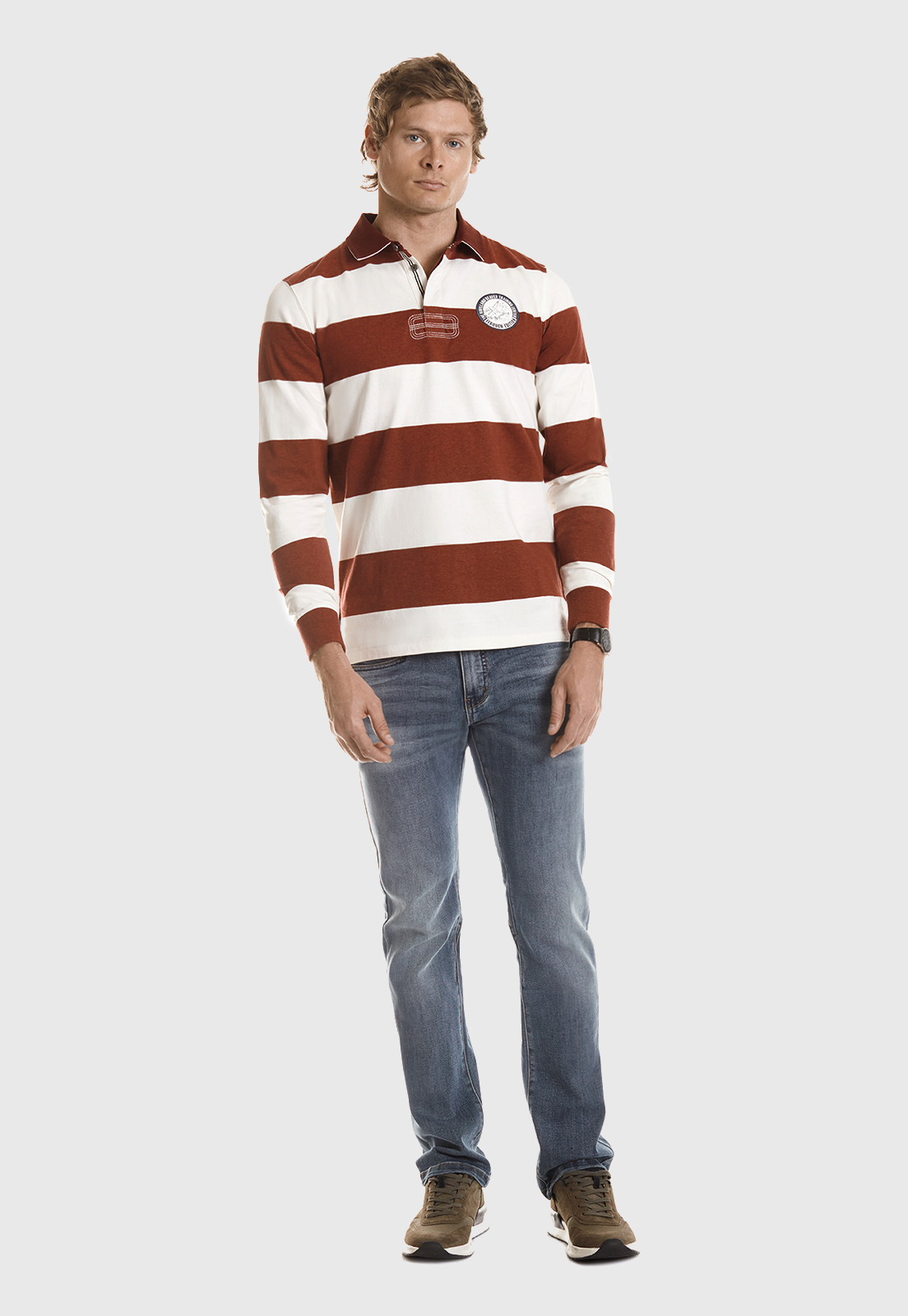 POLERA POLO RUGBY DK BRICK MELANGE - 2