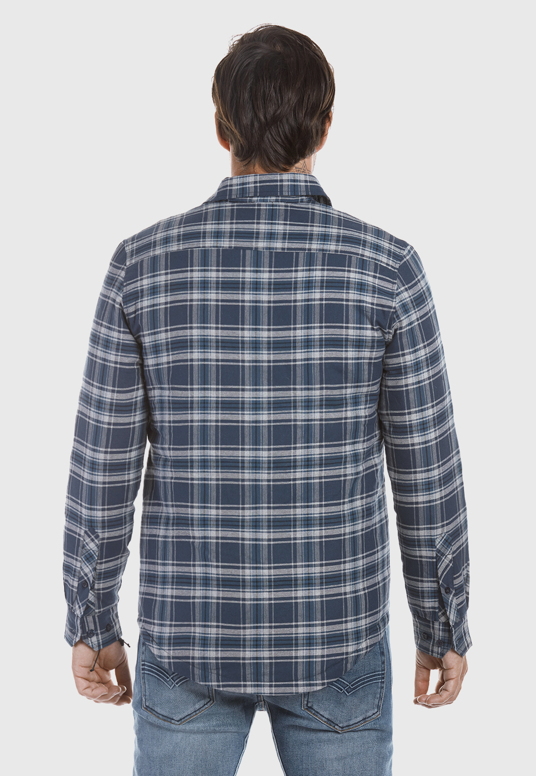 CHAQUETA OVERSHIRT CHECHERED FJ NAVY - 3