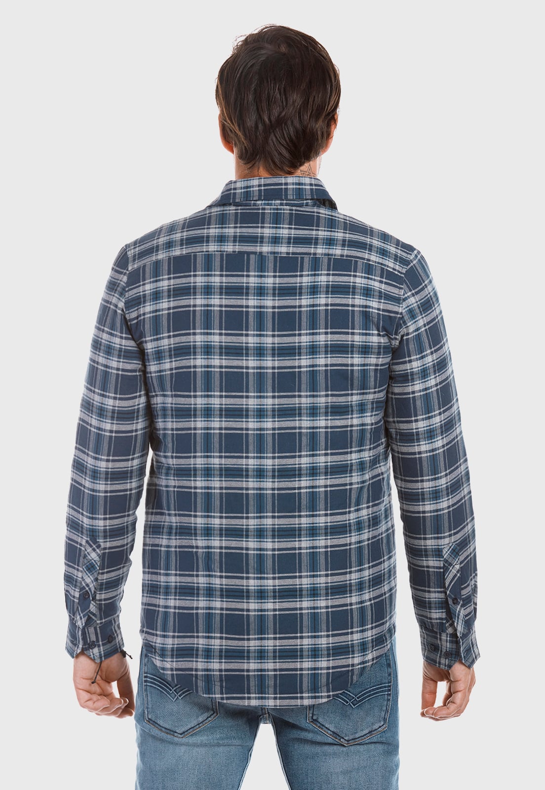 CHAQUETA OVERSHIRT CHECHERED FJ NAVY - 3